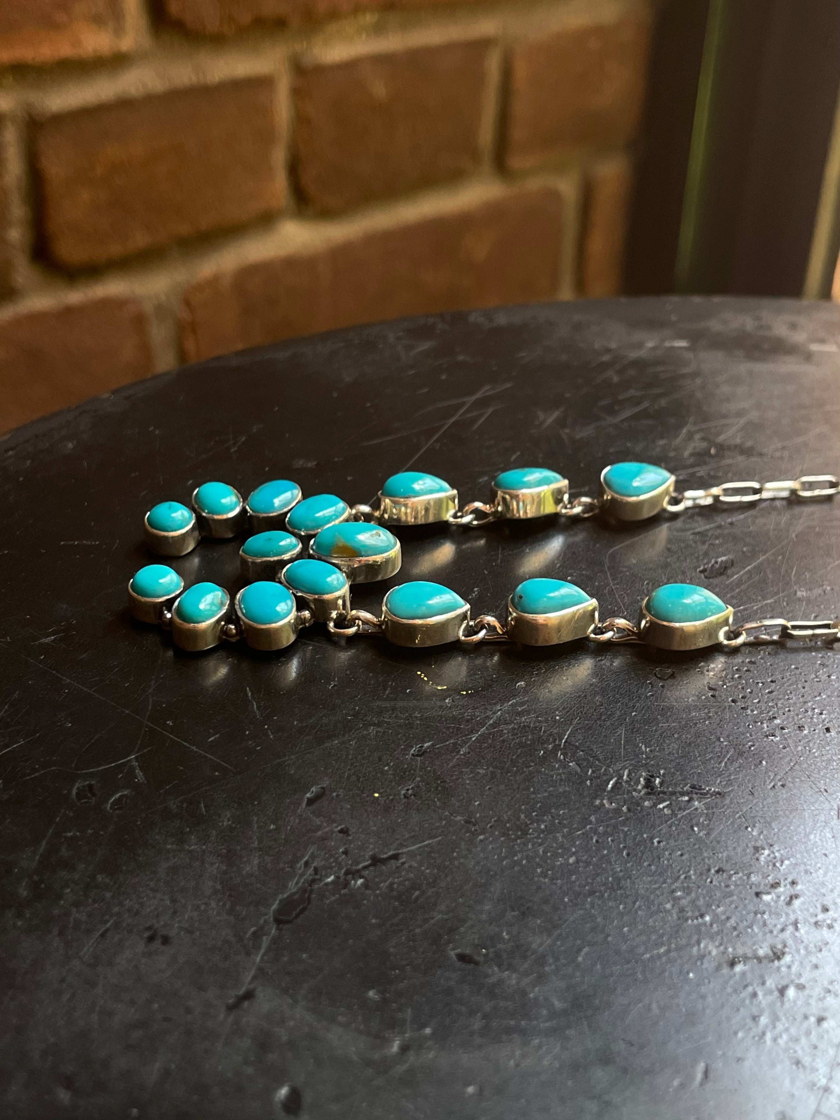 Kingman Turquoise Naja Lariat Necklace | 925 Sterling Silver G595