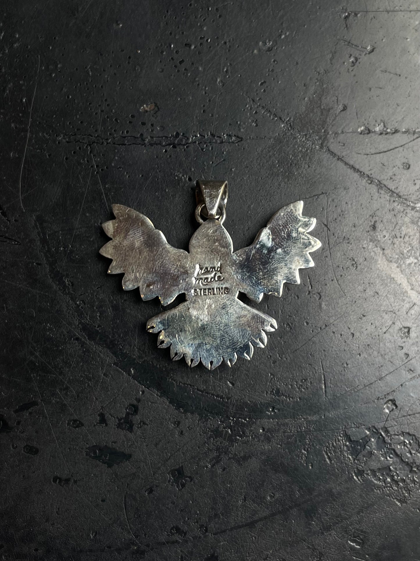 Pink Conch Thunderbird Pendant | 925 Sterling Silver E240