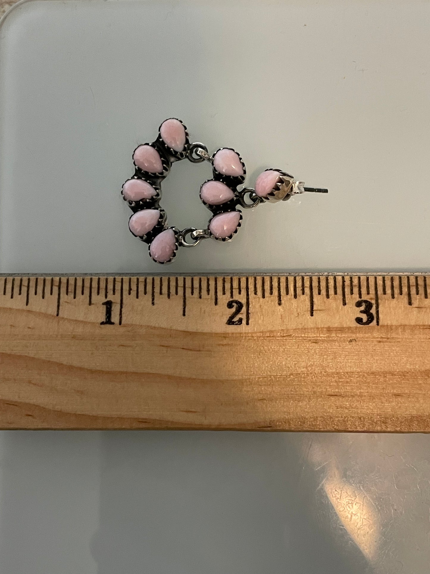 Pink Conch Chandelier Stud Earrings | 925 Sterling Silver C837