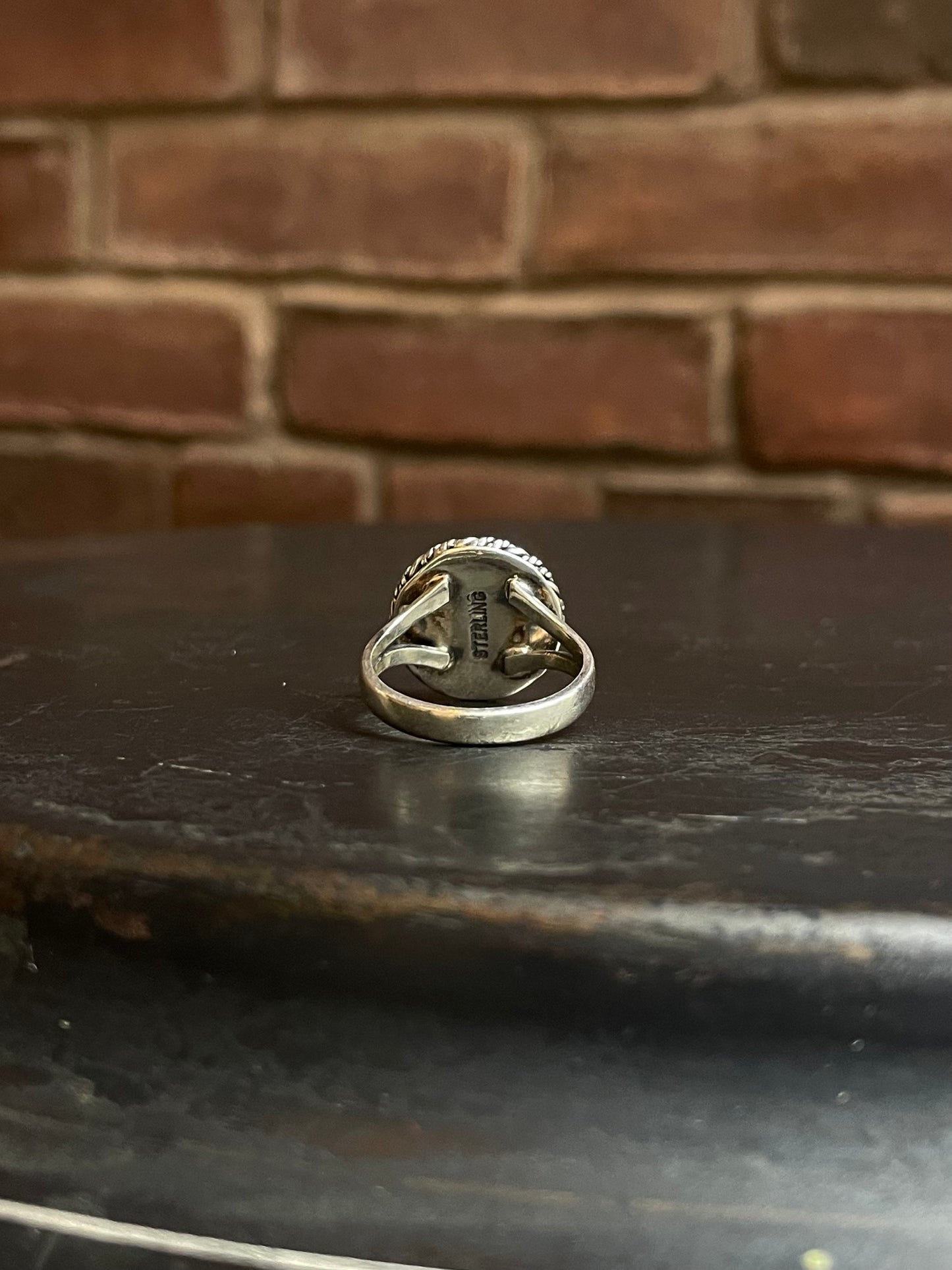 Turquoise Rope Ring | 925 Sterling Silver Size 9 E456