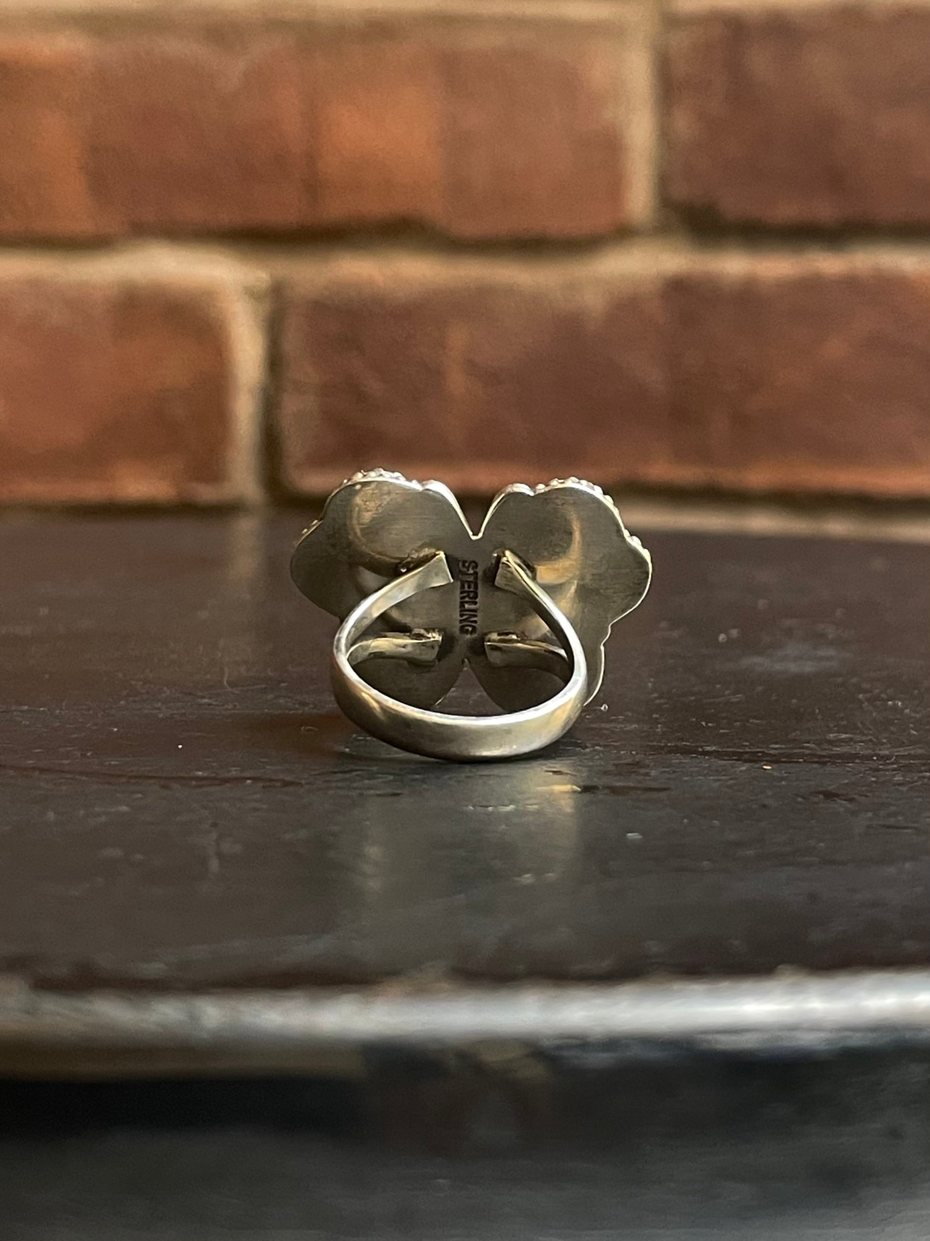 Pink Conch Butterfly Heart Ring Size 7 | 925 Sterling Silver E990