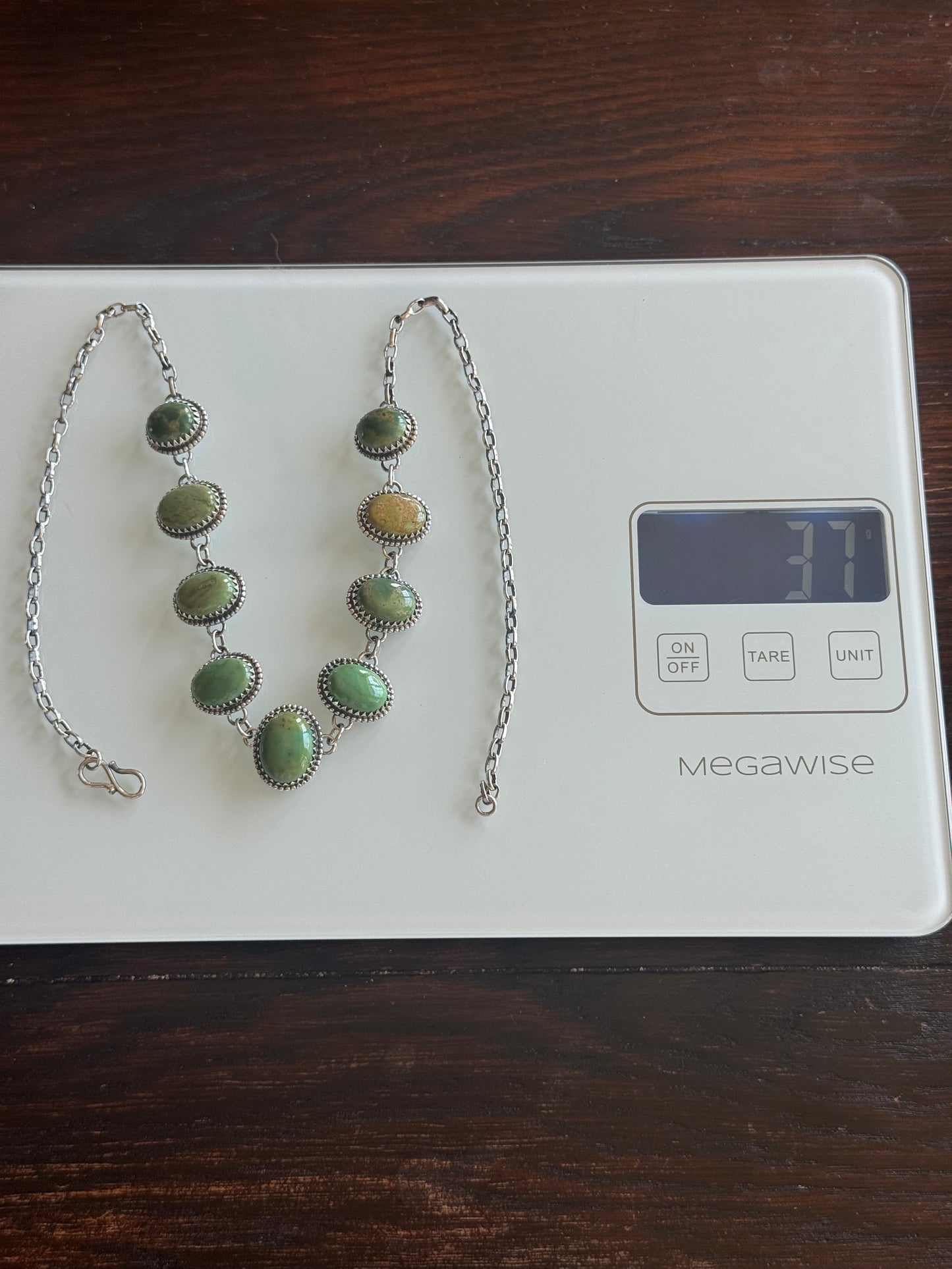 Turquoise Oval Necklace | Sterling Silver | 7.2 in | A985