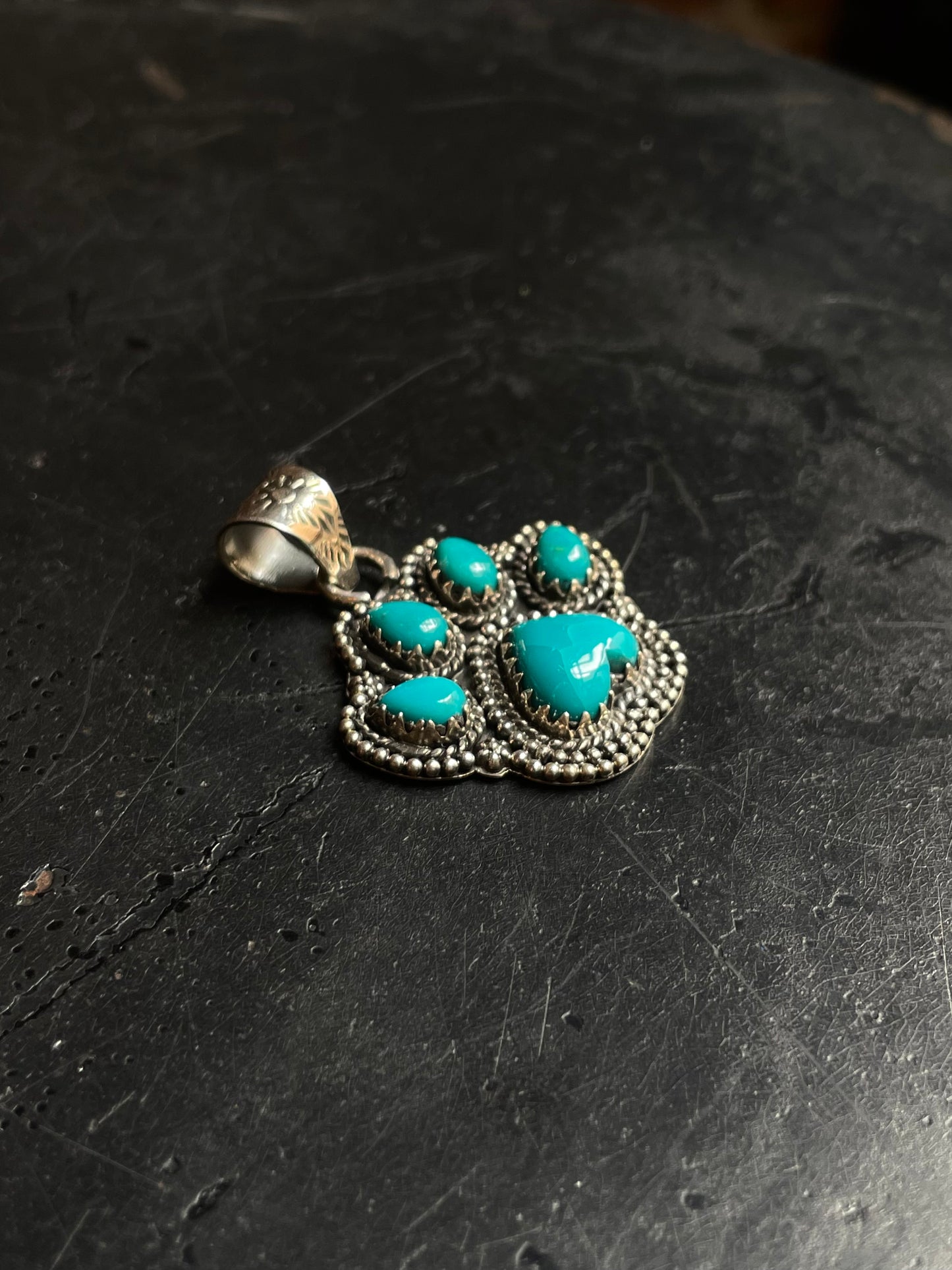 Turquoise Paw Heart Pendant | 925 Sterling Silver C992