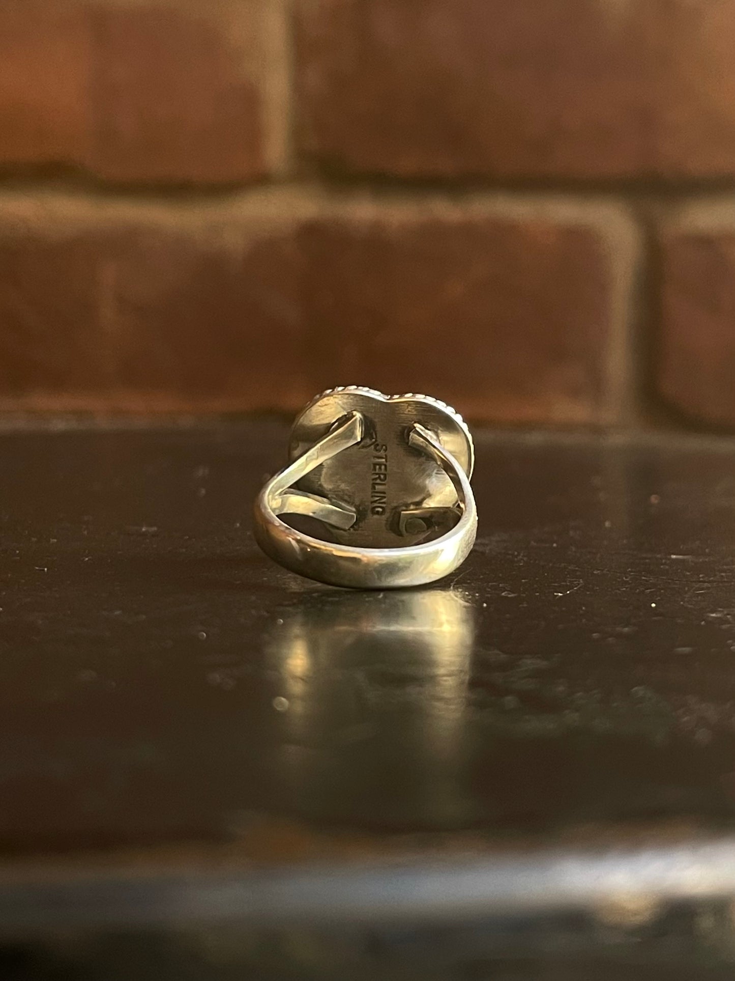 Kingman Turquoise Heart Ring | Sterling Silver | Size 6 G355