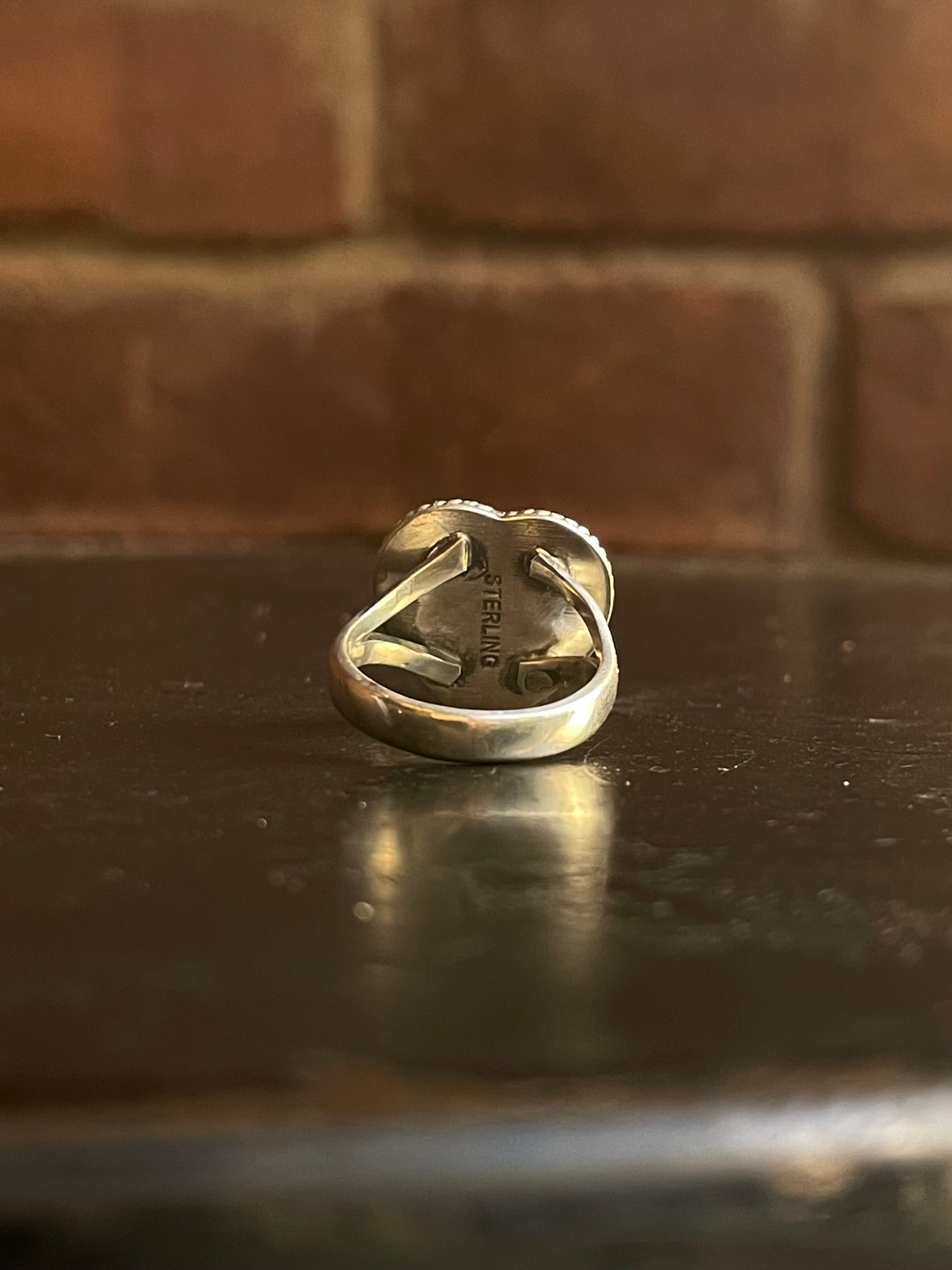 Kingman Turquoise Heart Ring | Sterling Silver | Size 6 G355