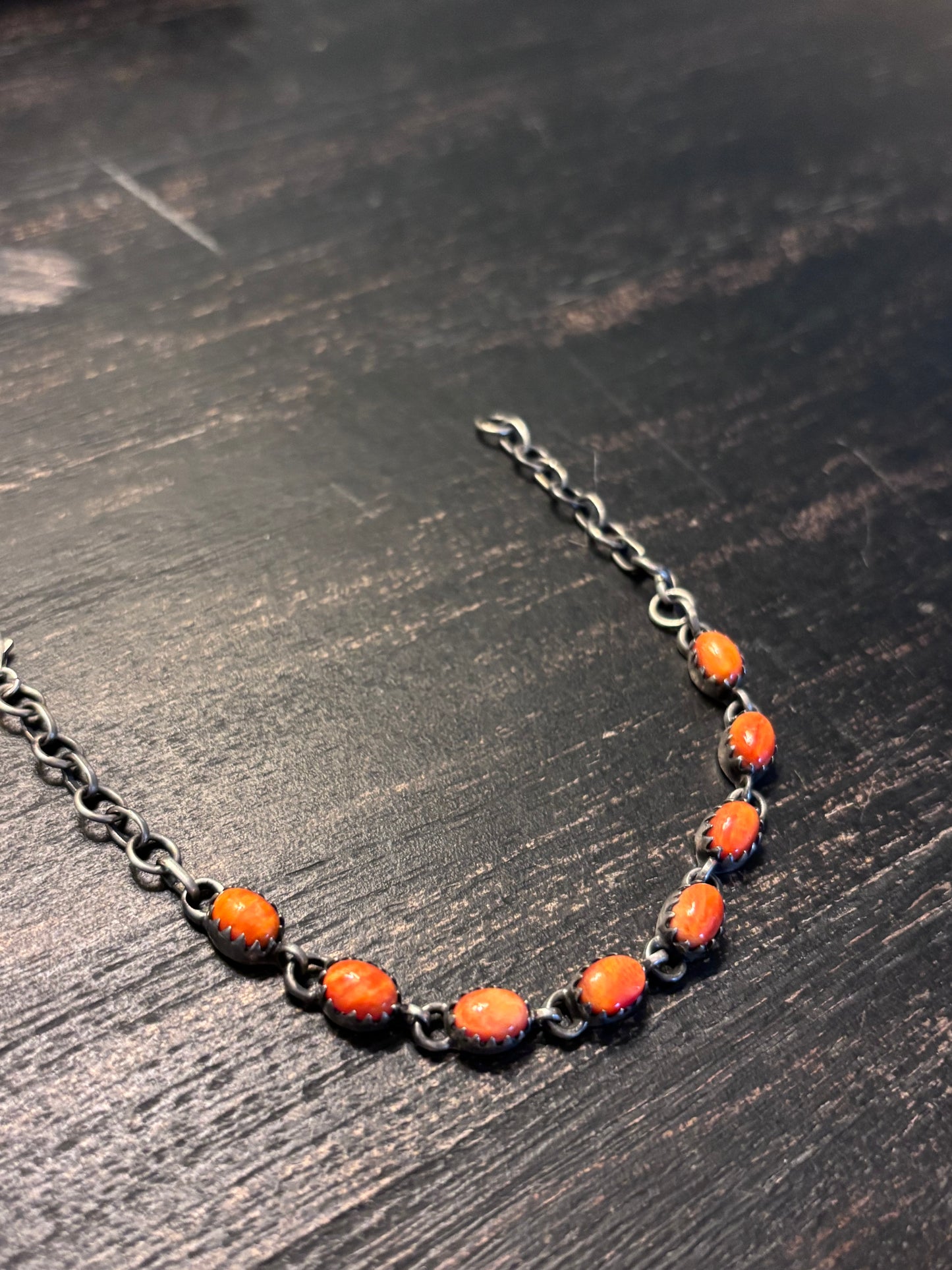 Spiny Oyster Link Bracelet | 925 Sterling Silver Southwestern Style A005