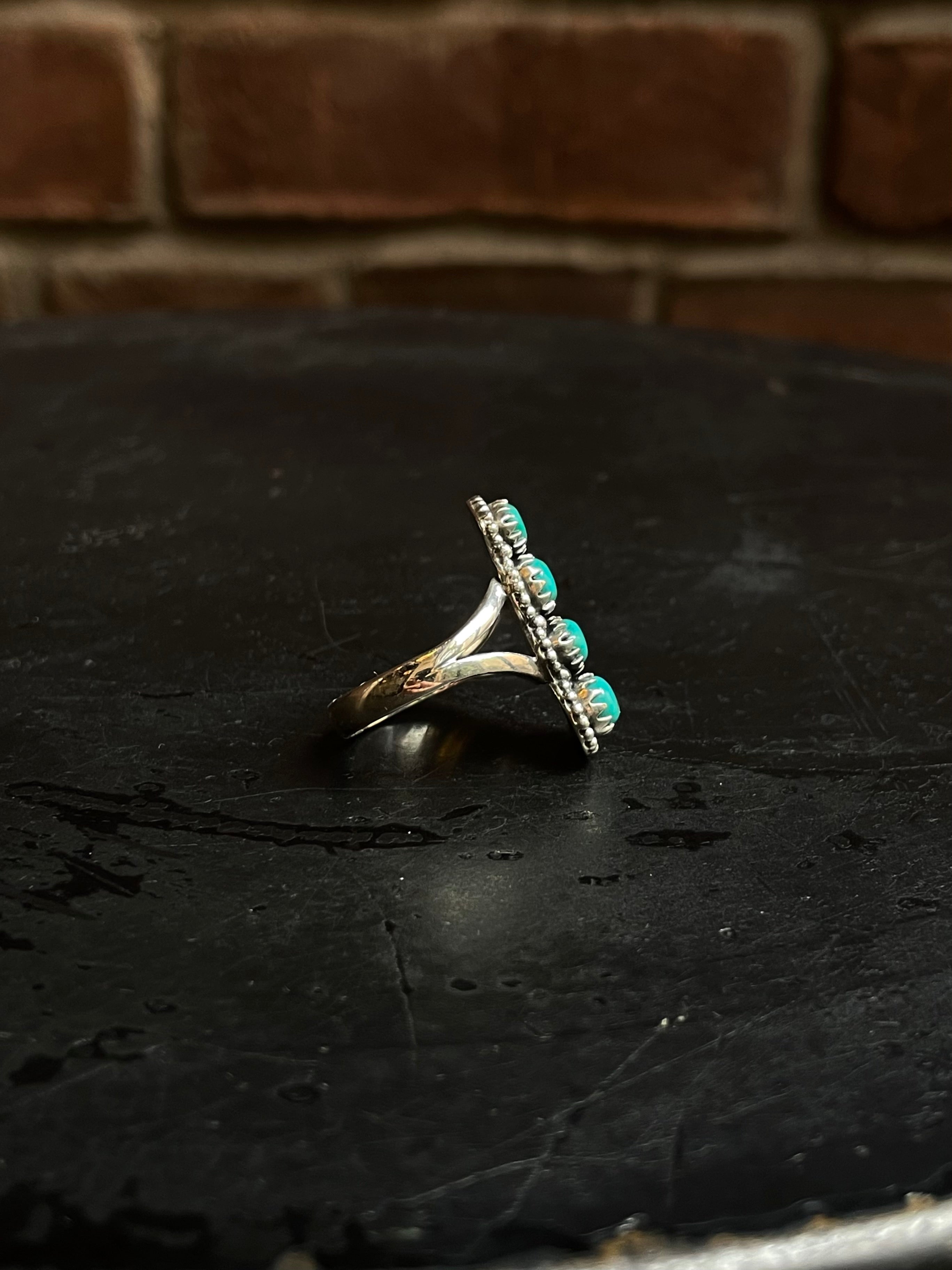 Kingman Turquoise Ring Size 8 | 925 Sterling Silver Southwest E139
