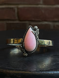 Pink Conch Teardrop Butterfly Floral Cuff | 925 Sterling Silver E498