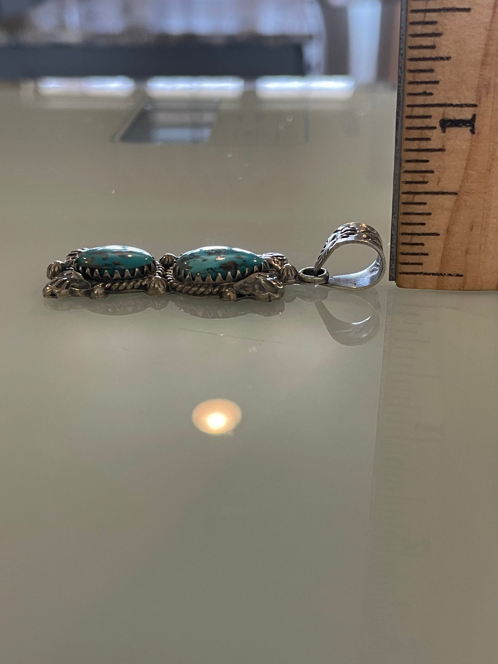 Turquoise Double Stone Pendant | 925 Sterling Silver G683