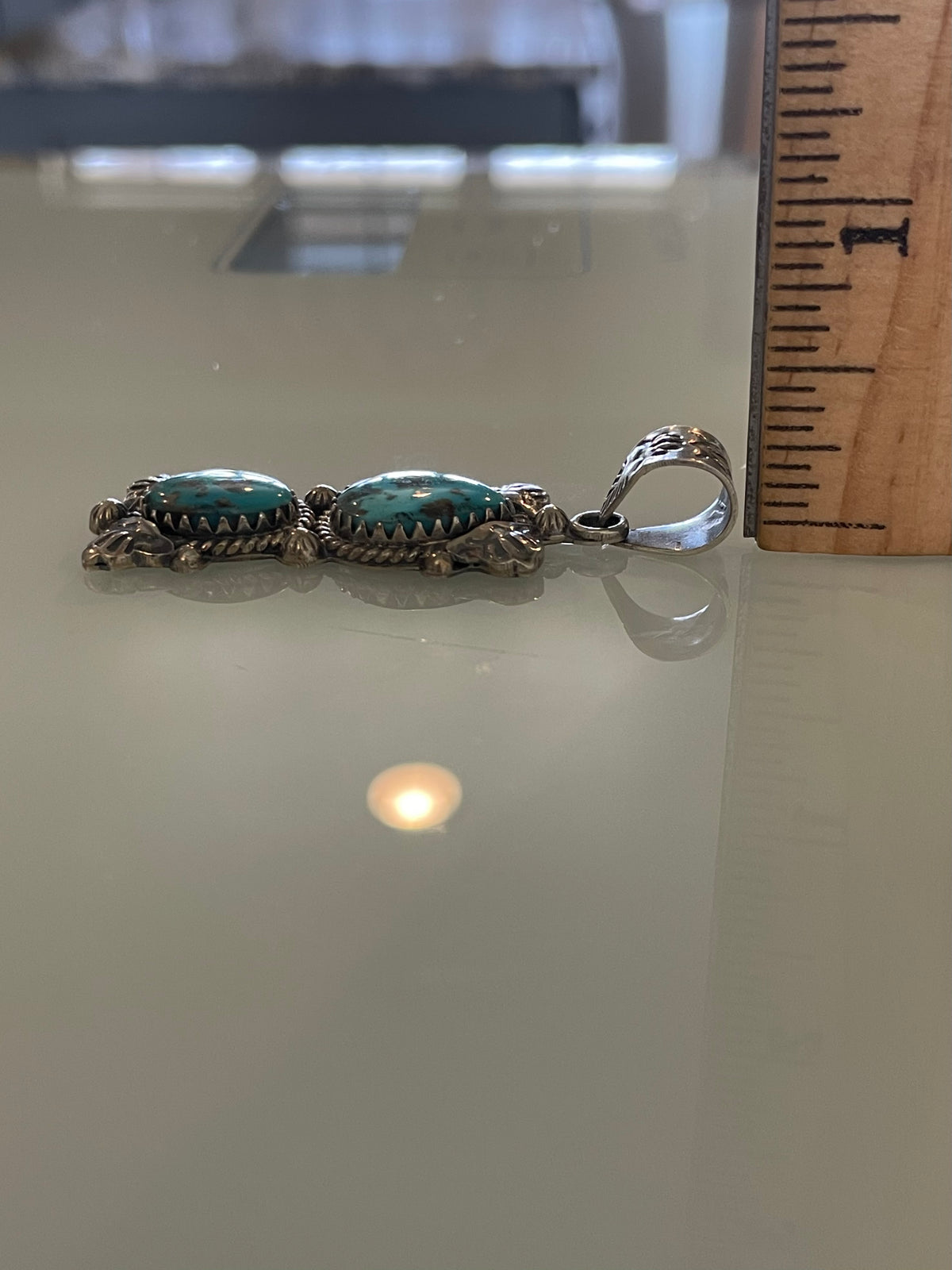 Turquoise Double Stone Pendant | 925 Sterling Silver G683