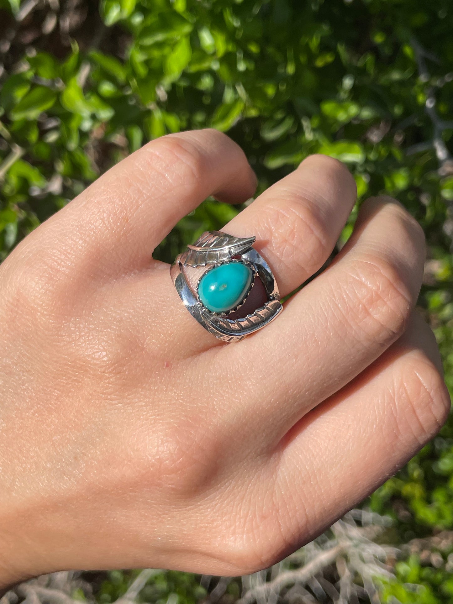 Kingman Turquoise Feather Ring Size 6 | 925 Sterling Silver B570