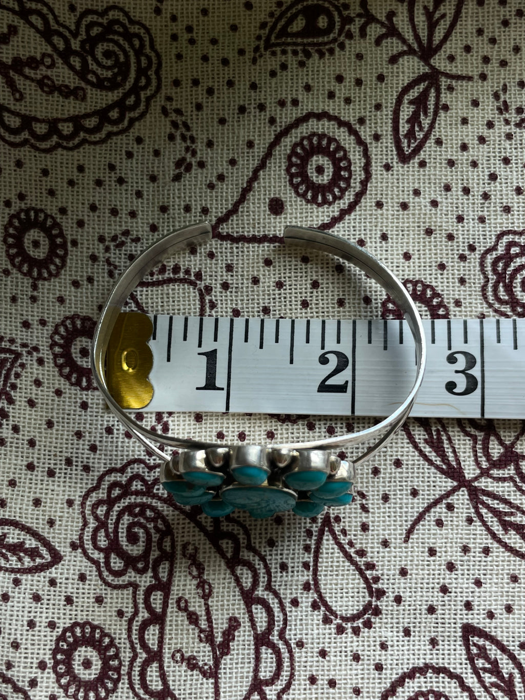 Turquoise Cluster Cuff Bracelet | 925 Sterling Silver D275