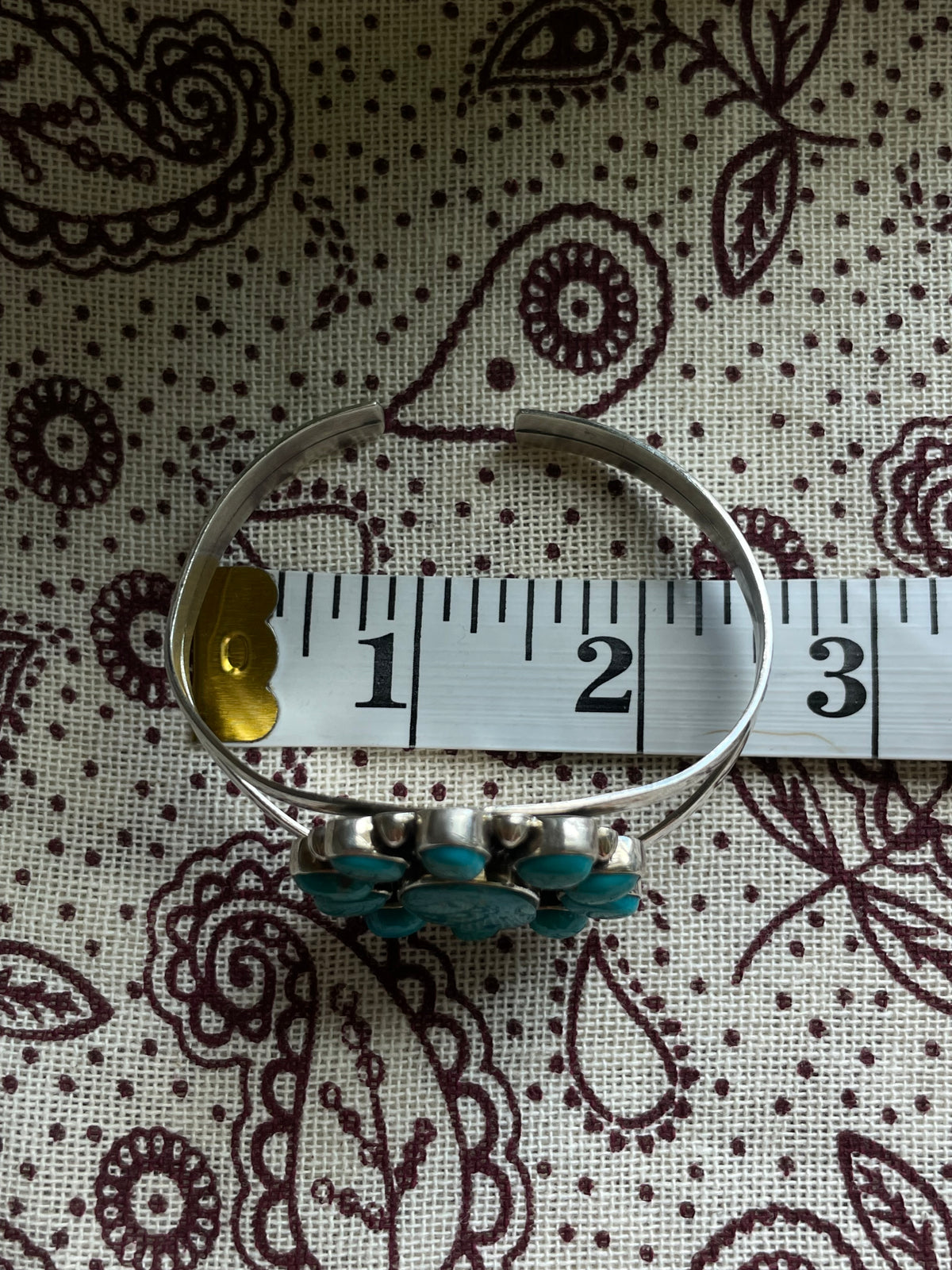 Turquoise Cluster Cuff Bracelet | 925 Sterling Silver D275
