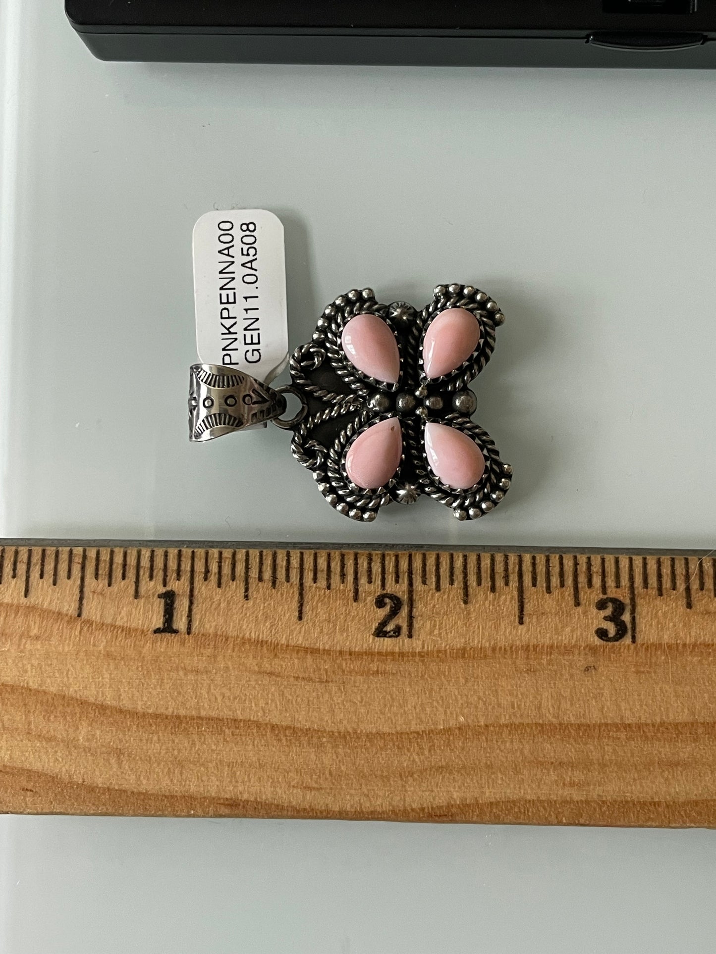 Pink Conch Hummingbird Pendant | Sterling Silver | A508