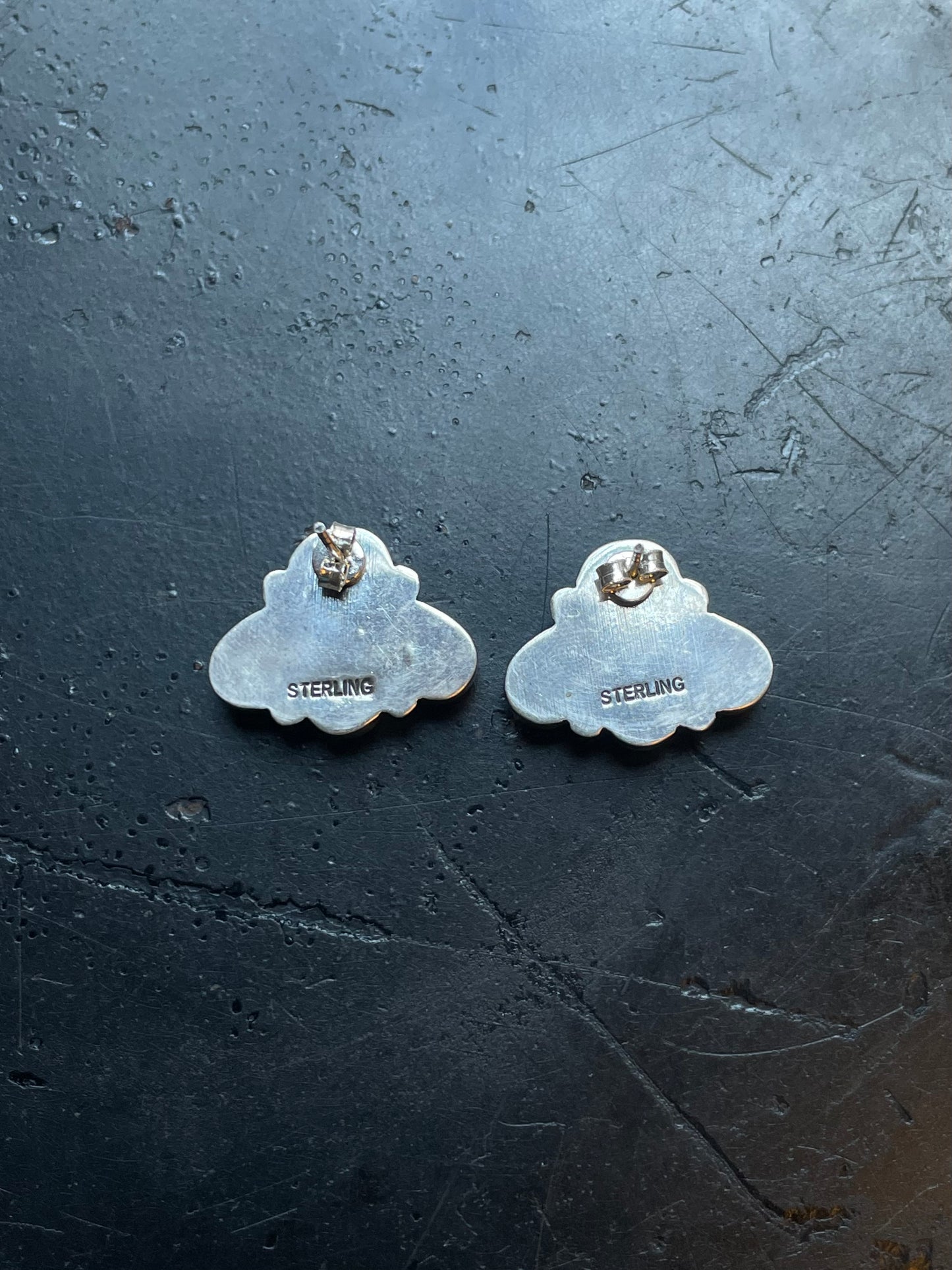 Spiny Oyster Fan Stud Earrings | Sterling Silver E646