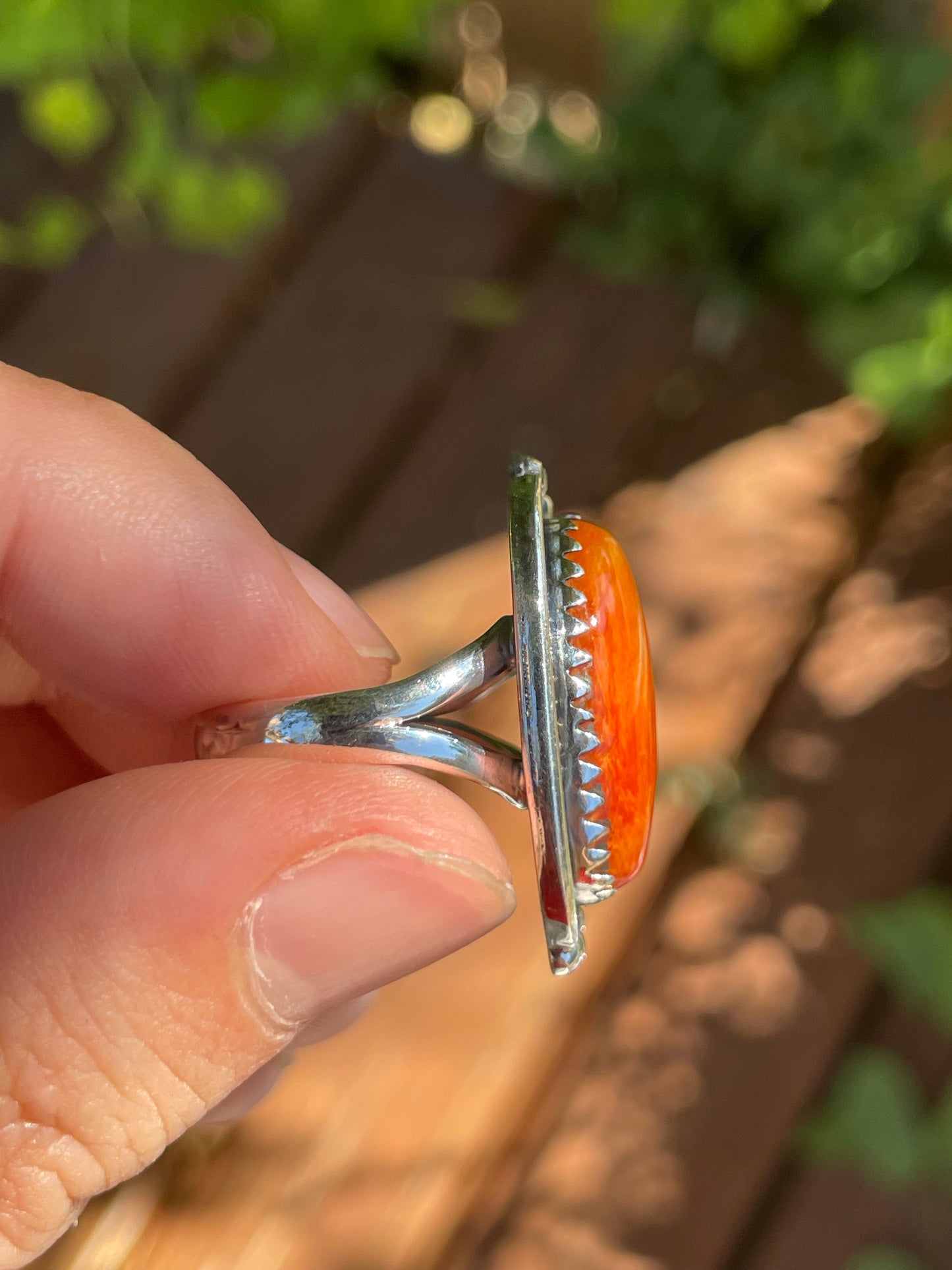 Spiny Oyster Leaf Ring | 925 Sterling Silver | Size 6 B108