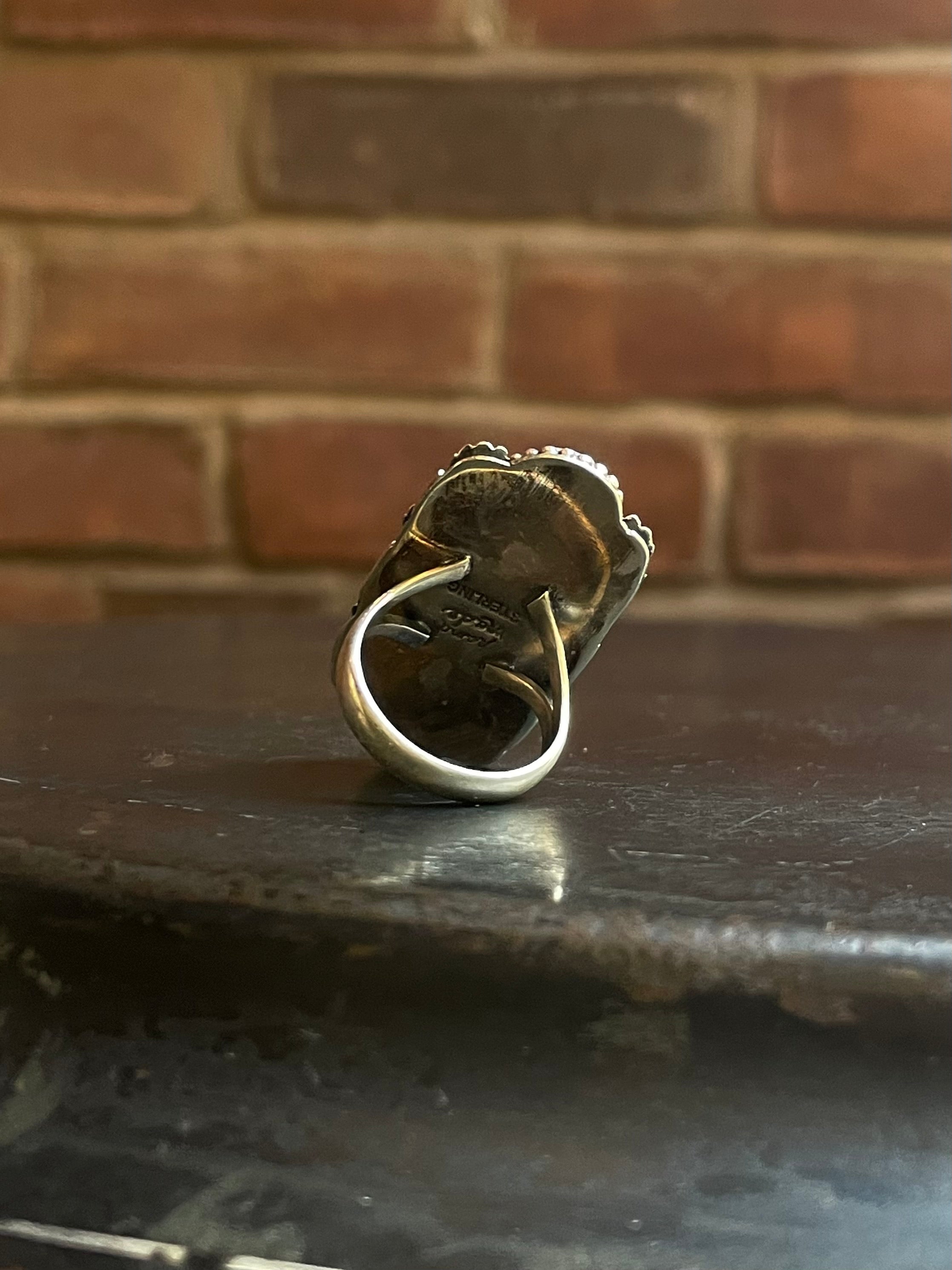 Pink Conch Flower Ring Size 8 | Sterling Silver E904