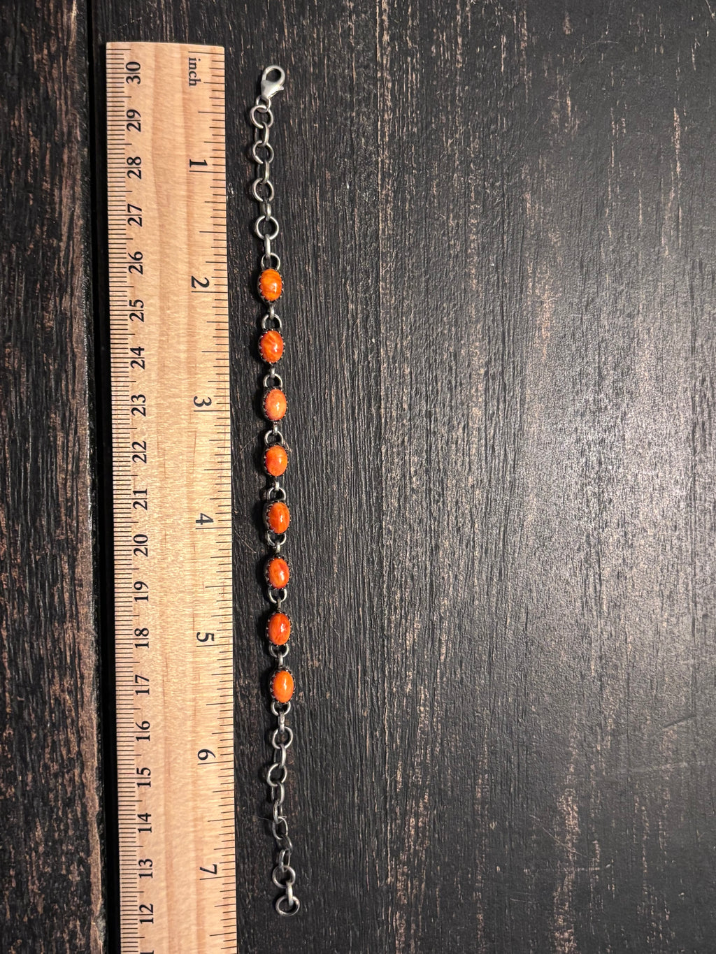 Spiny Oyster Link Bracelet | 925 Sterling Silver Southwestern Style A005