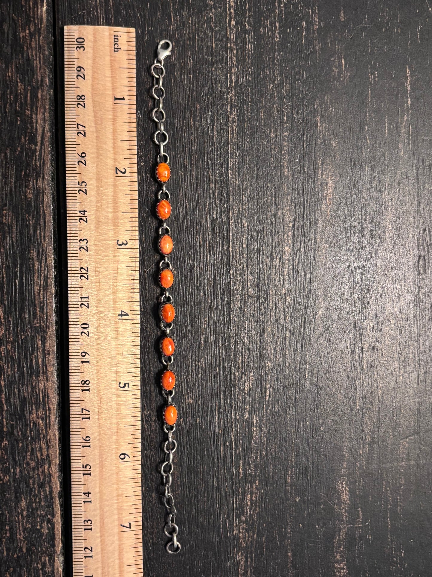 Spiny Oyster Link Bracelet | 925 Sterling Silver Southwestern Style A005