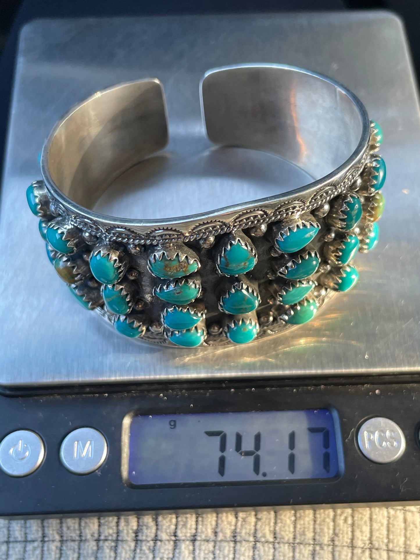 Kingman Turquoise Multi Stone Cuff Bracelet | 925 Sterling Silver D112