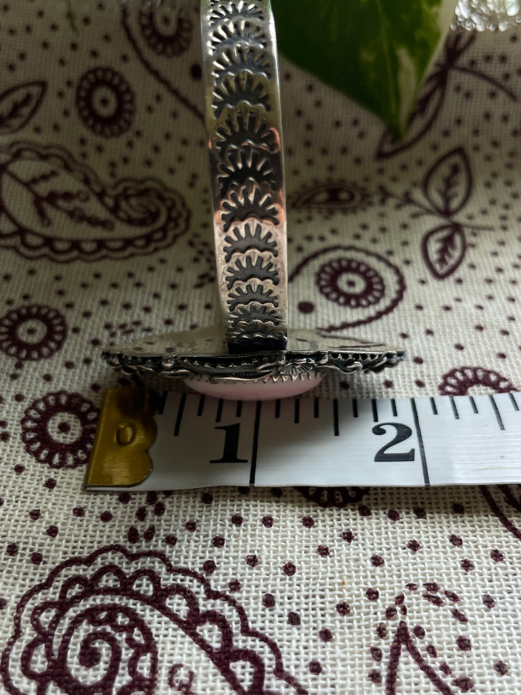 Pink Conch Floral Cuff Bracelet | 925 Sterling Silver D285