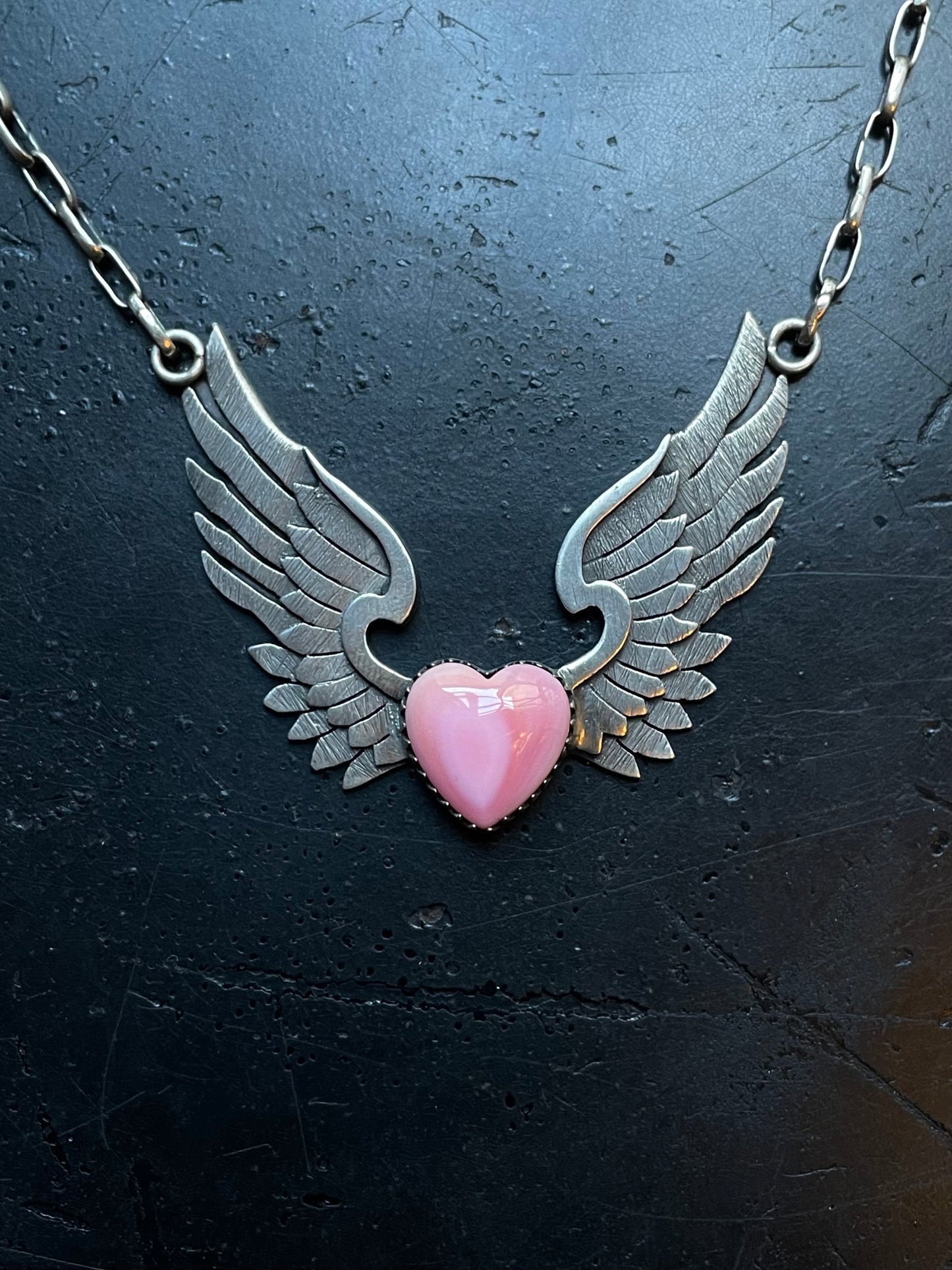 Pink Conch Wings Necklace | 925 Sterling Silver E363