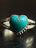 Kingman Turquoise Heart Ring | Sterling Silver | Size 6 G383