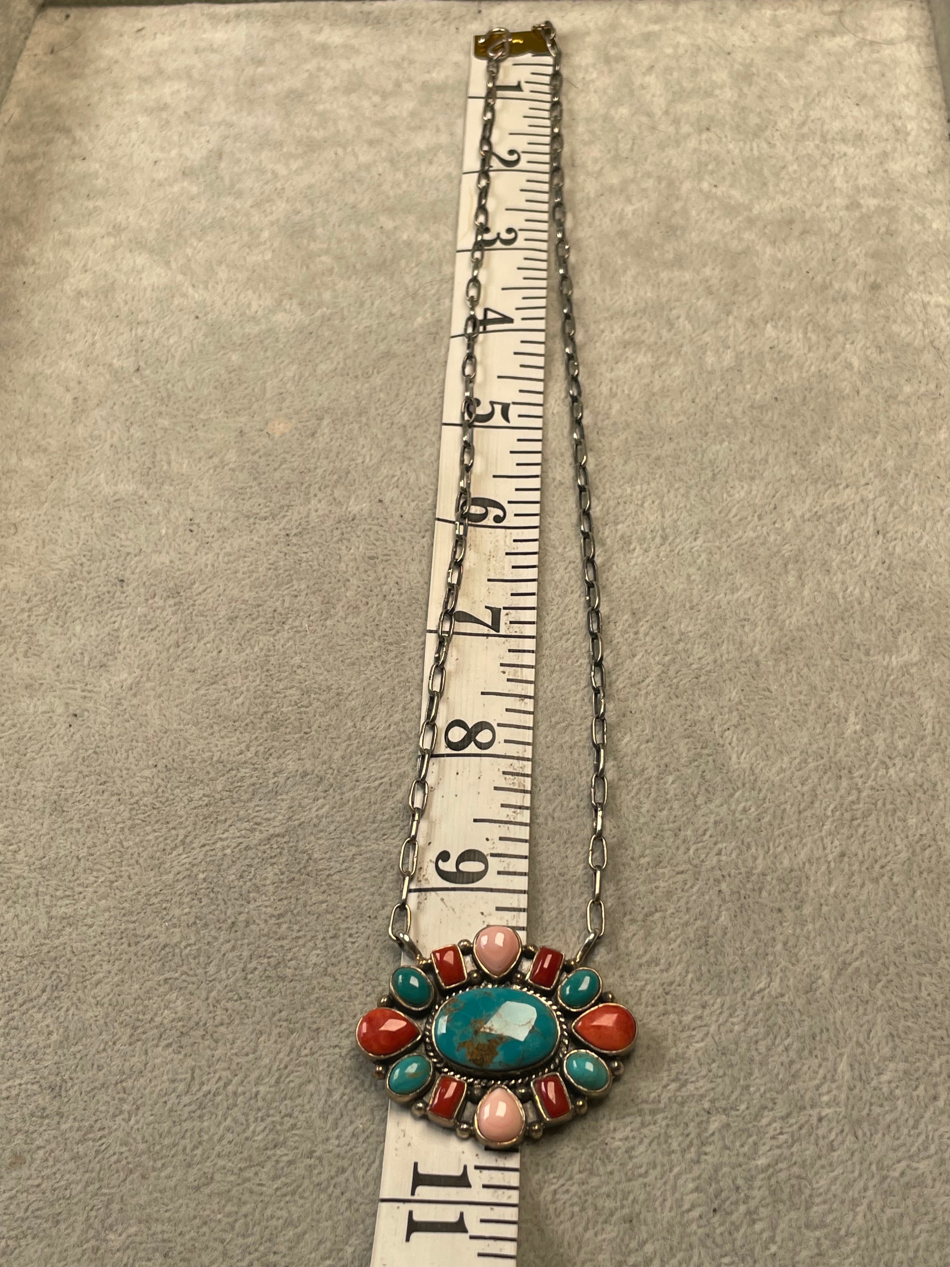 Multi-Stone Cluster Necklace | 925 Sterling Silver D204