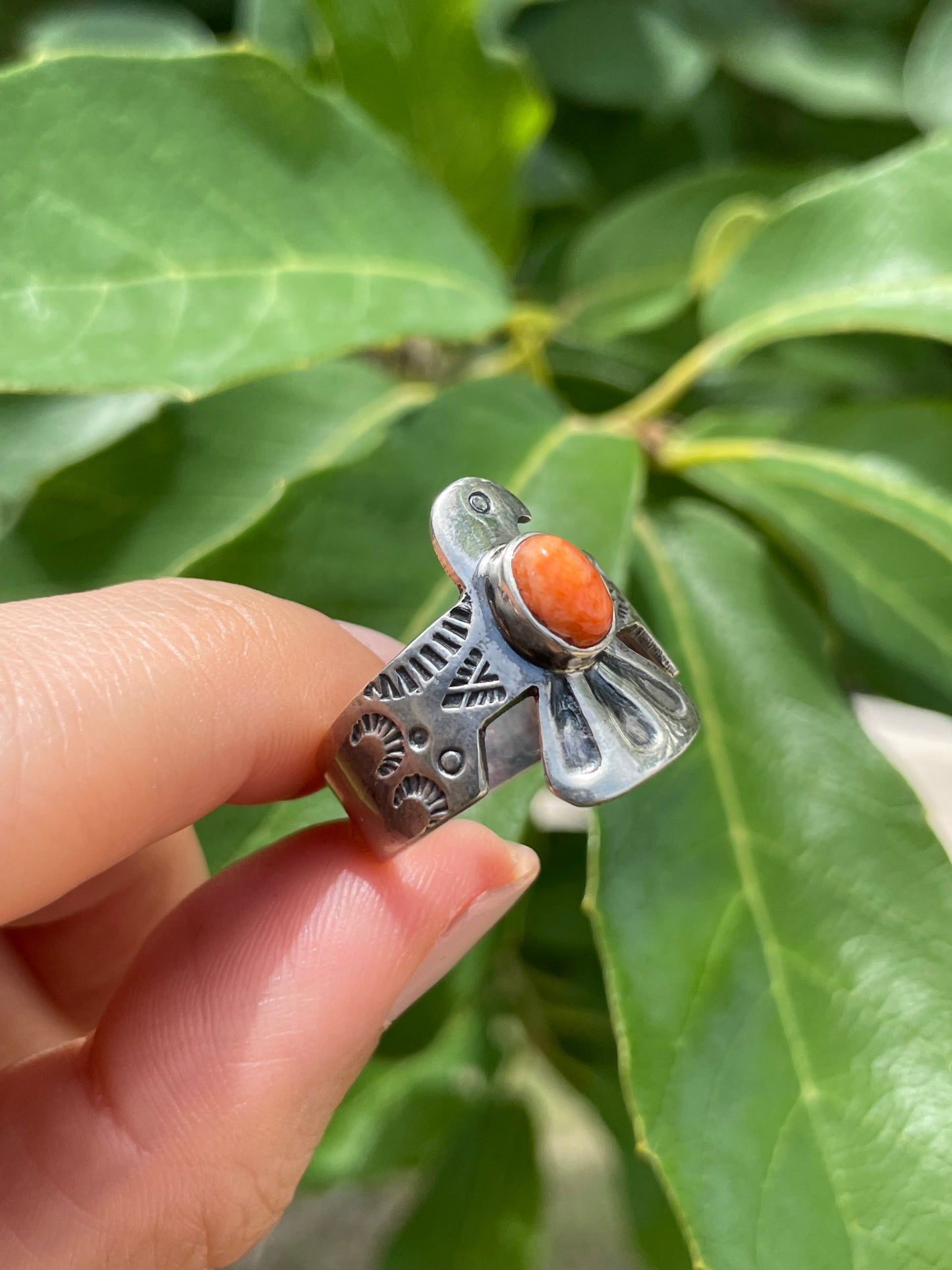 Spiny Oyster Thunderbird Ring Size 9.25 | 925 Sterling Silver D178