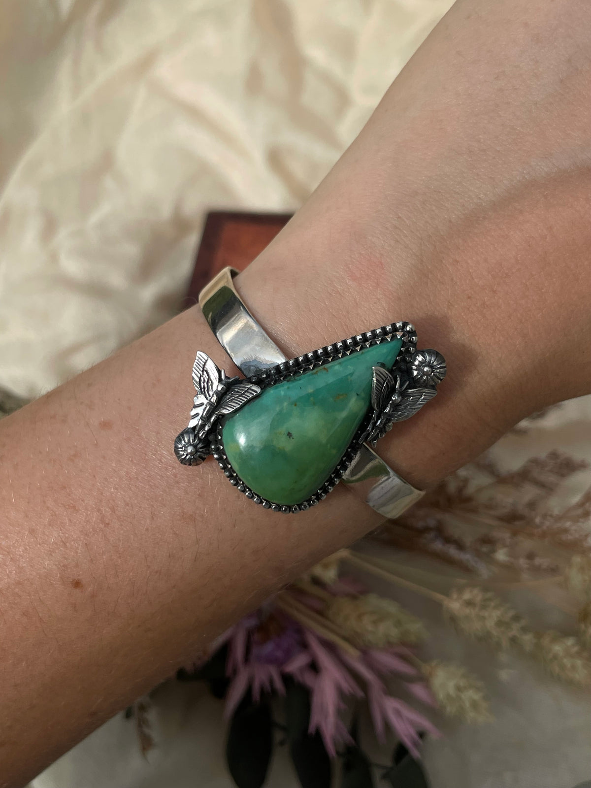Turquoise Butterfly Cuff Bracelet | 925 Sterling Silver D277