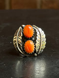 Spiny Oyster Feather Ring Size 6.5 | Sterling Silver E848