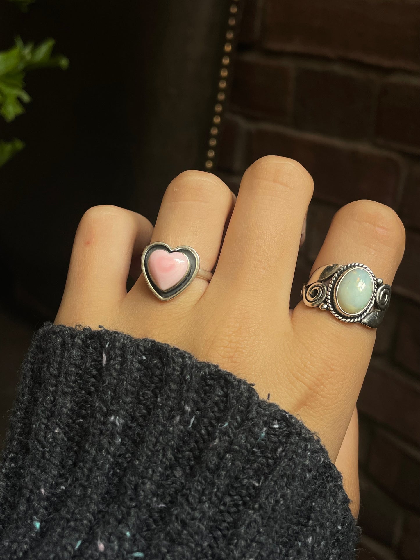 Pink Conch Heart Ring Size 6.75 | 925 Sterling Silver G122