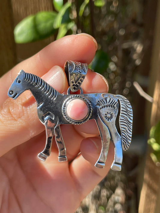 Pink Horse Conch Pendant | 925 Sterling Silver B913