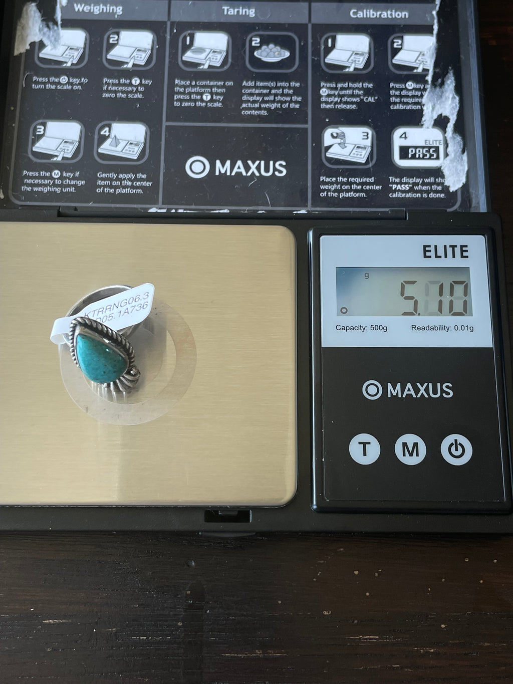 Kingman Turquoise Teardrop Ring | Sterling Silver | Size 6.25 | A736
