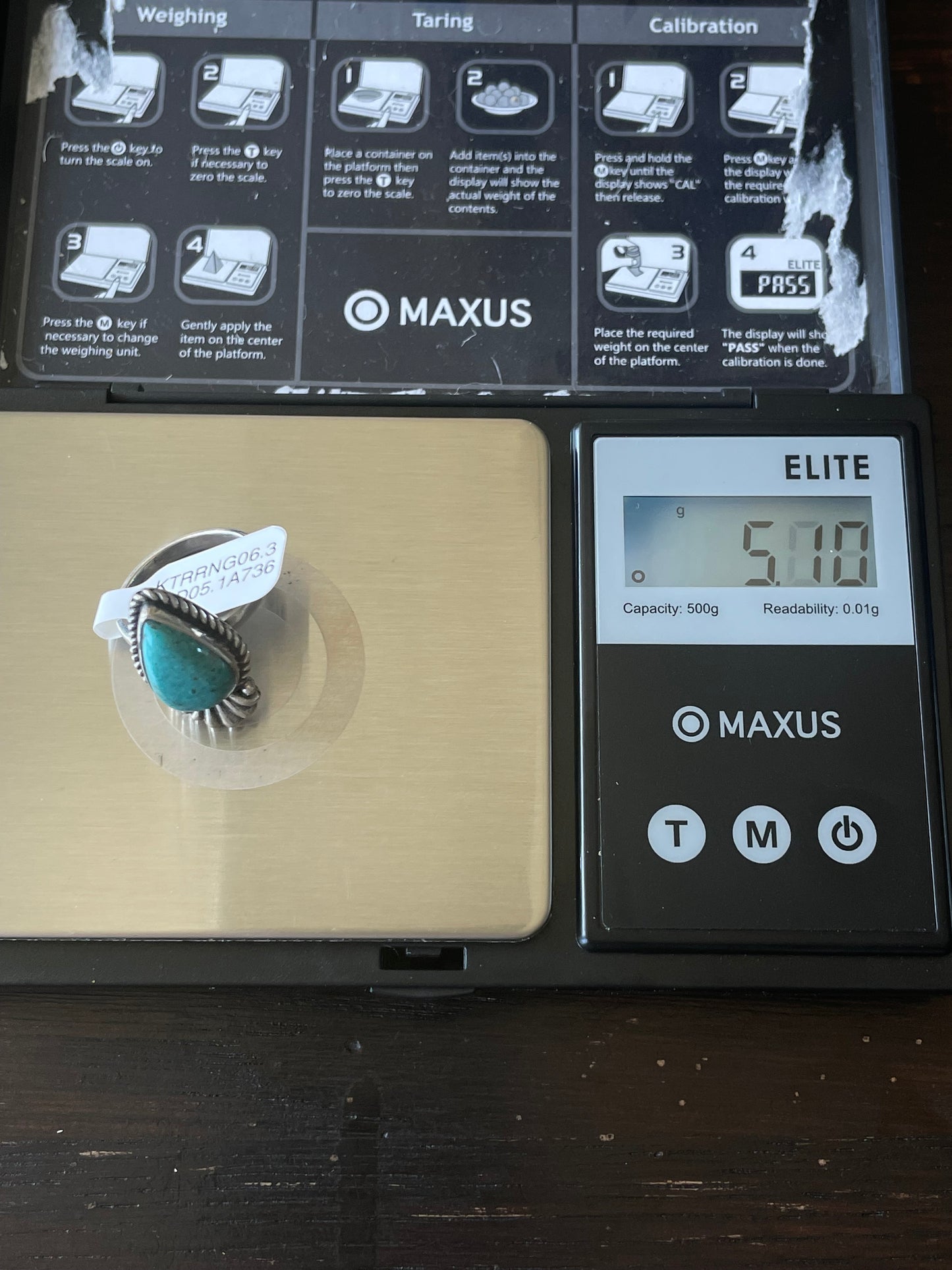 Kingman Turquoise Teardrop Ring | Sterling Silver | Size 6.25 | A736