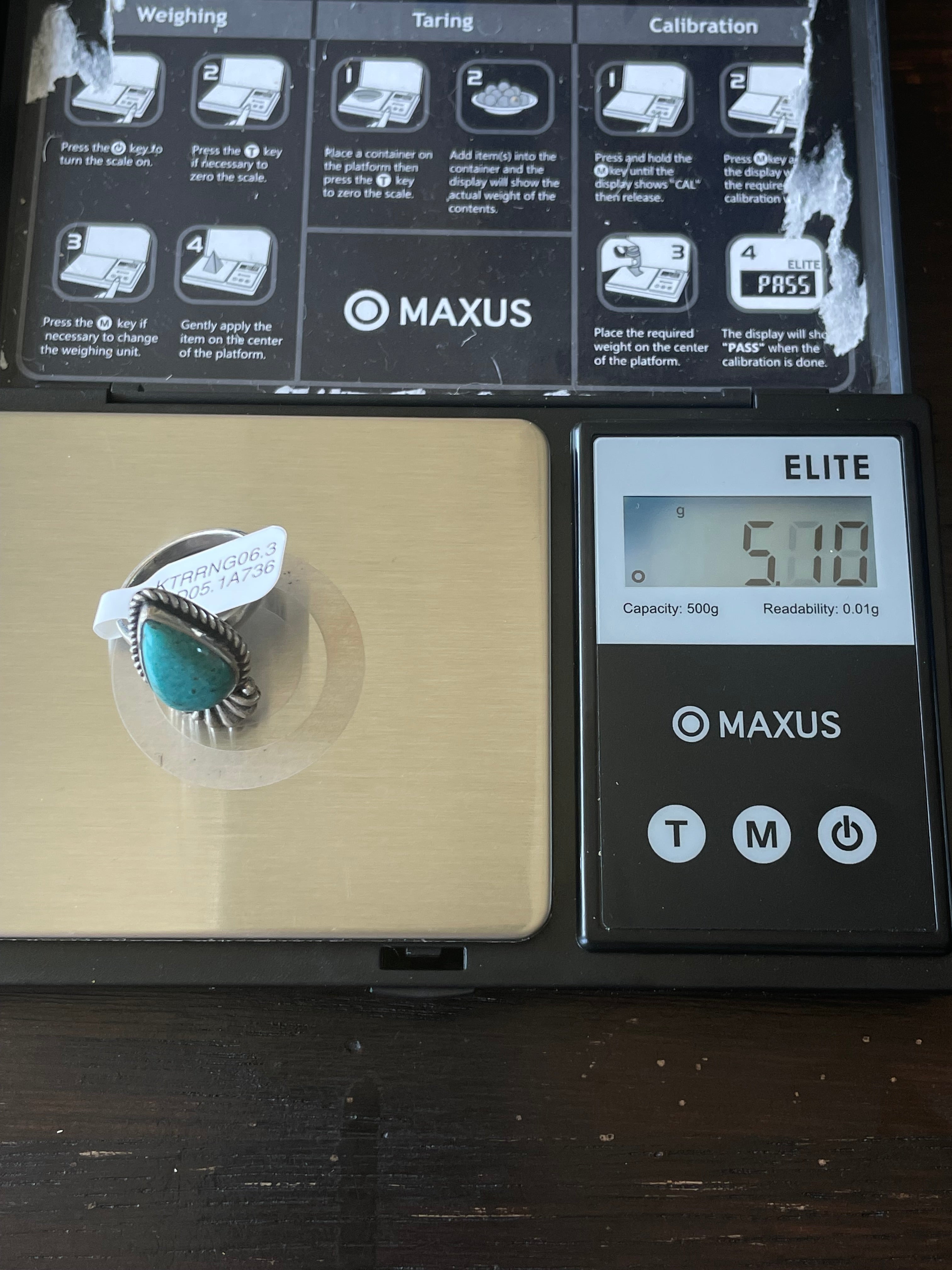 Kingman Turquoise Teardrop Ring | Sterling Silver | Size 6.25 | A736