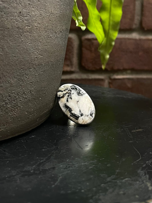 White Buffalo Ring | Sterling Silver 925 | Size 10 C704