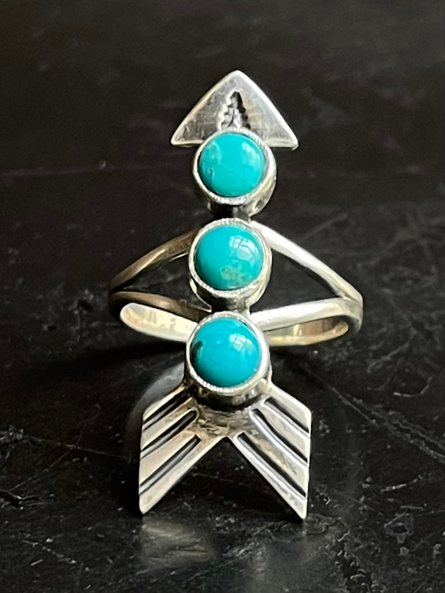Kingman Turquoise Arrow Ring Size 6 | 925 Sterling Silver G513