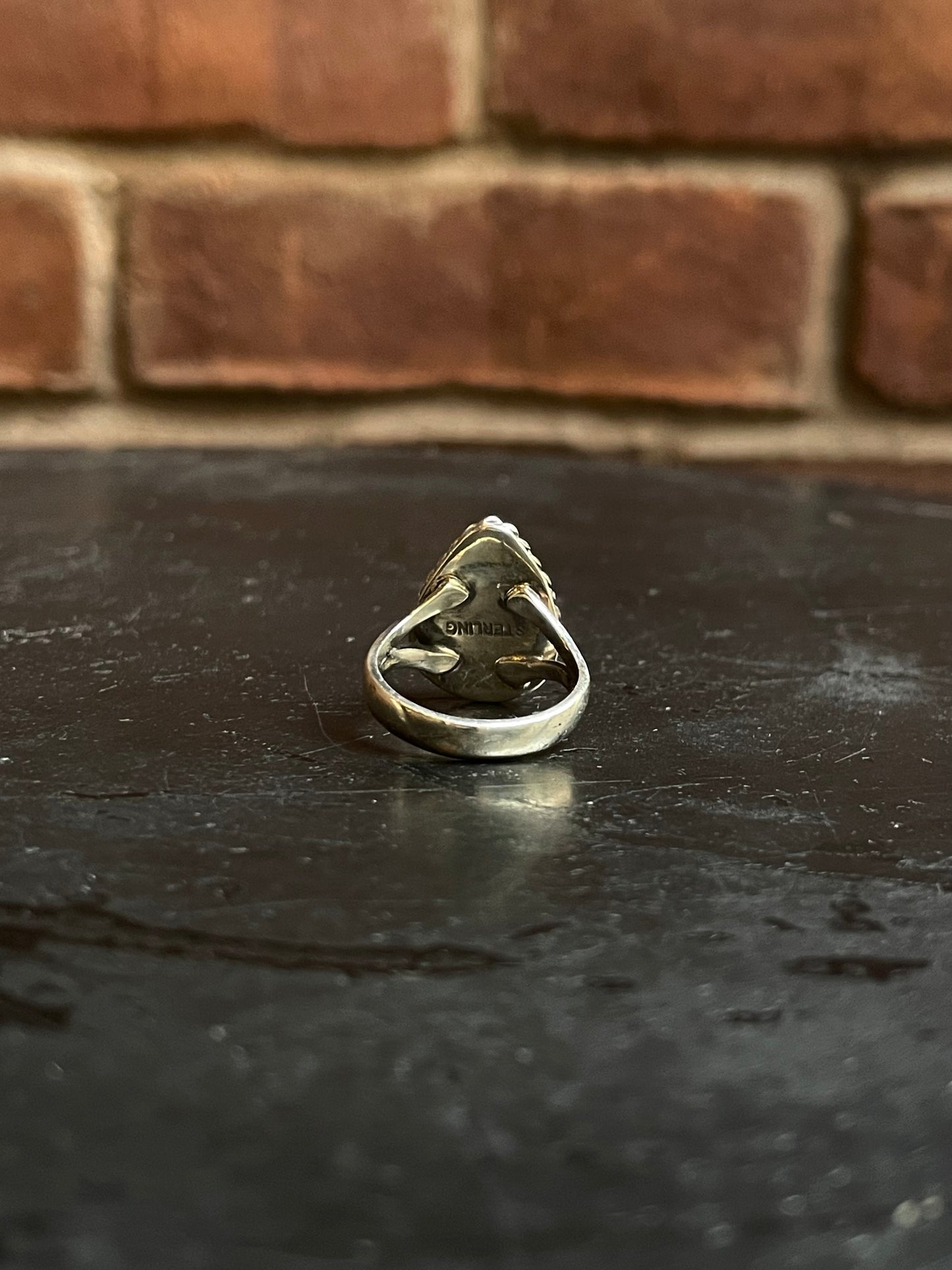 Kingman Turquoise Teardrop Ring Size 6 | 925 Sterling Silver Southwest E172