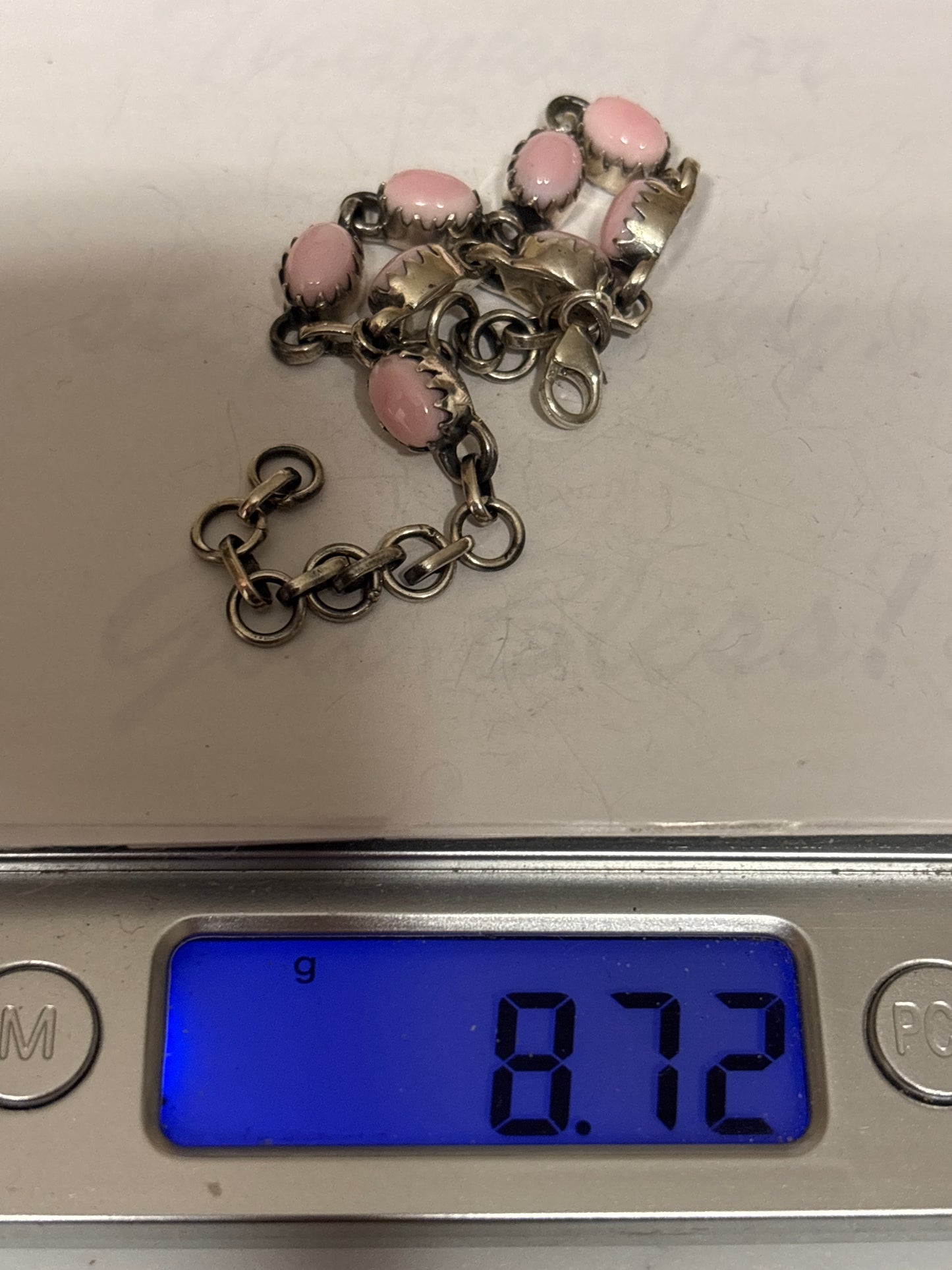Pink Conch Link Bracelet | 925 Sterling Silver E108