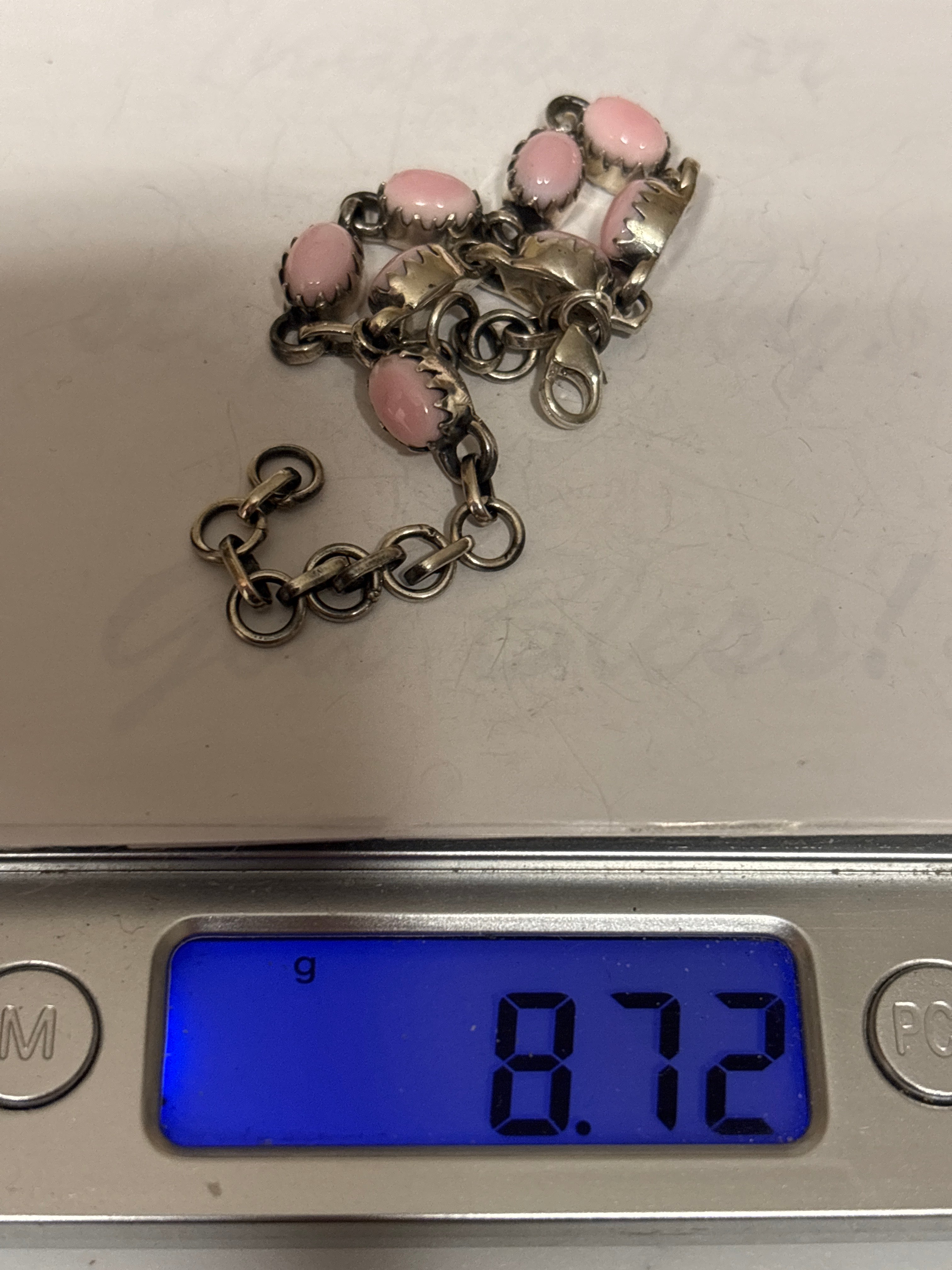 Pink Conch Link Bracelet | 925 Sterling Silver E108