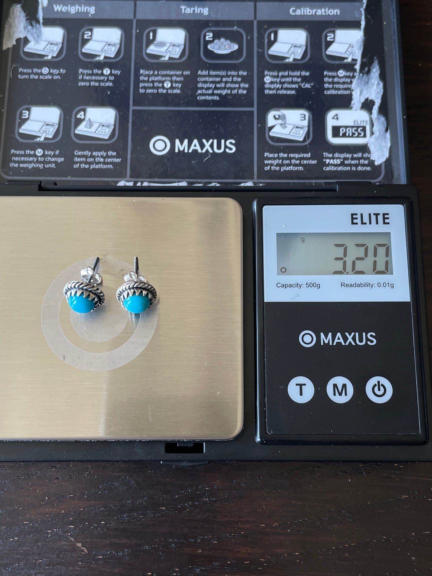 Kingman Turquoise Stud Earrings | 925 Sterling Silver E818