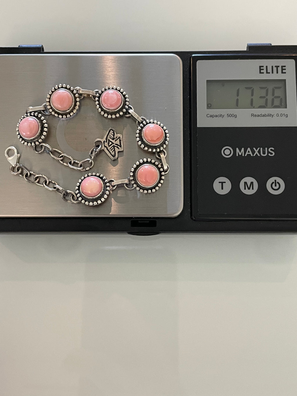 Pink Conch Link Bracelet | 925 Sterling Silver G729