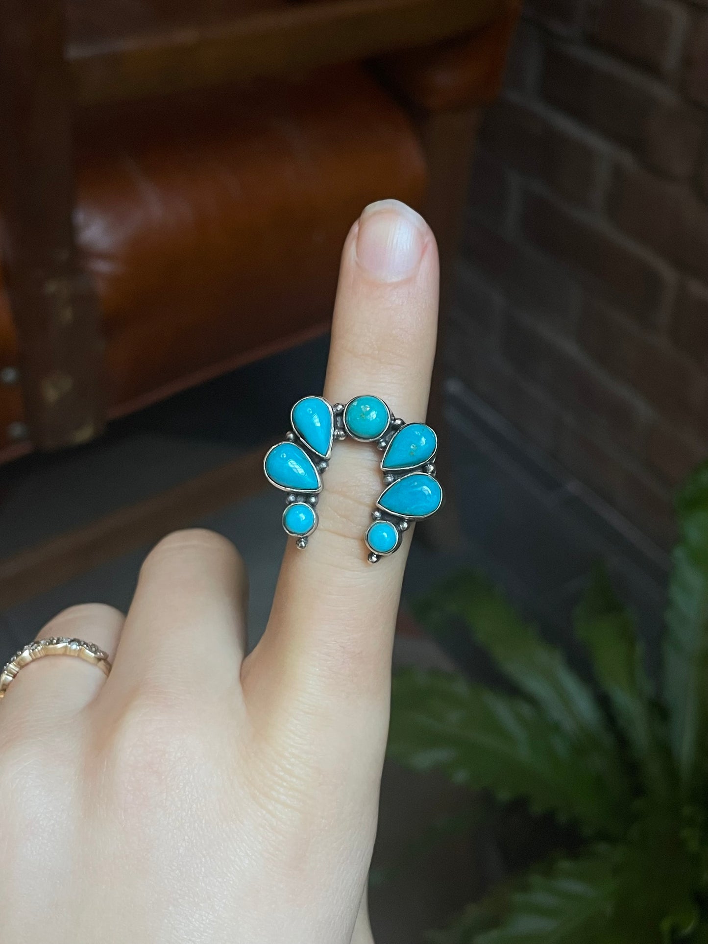Turquoise Naja Ring | 925 Sterling Silver Size 6 E488