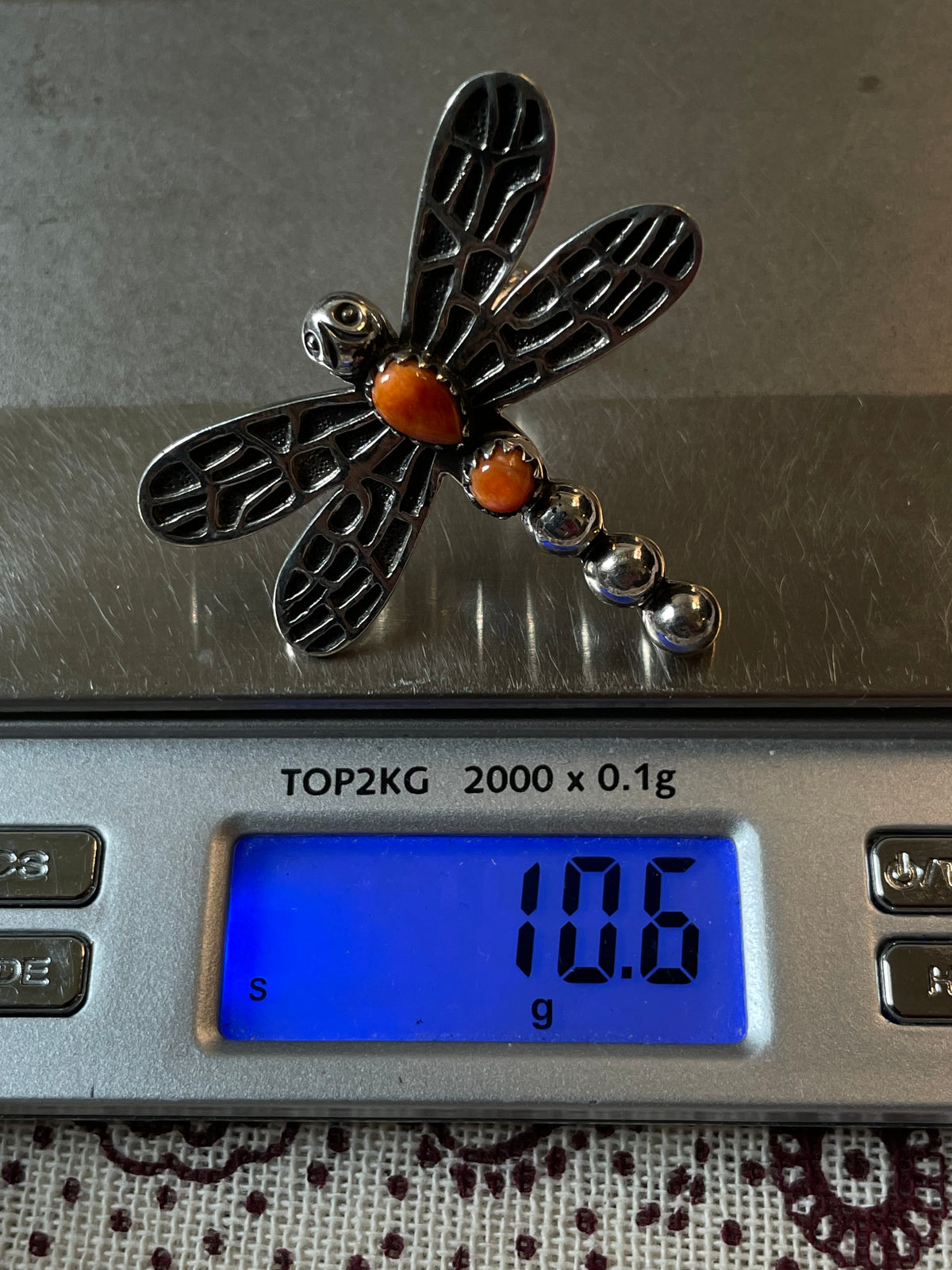 Spiny Dragonfly Ring | Sterling Silver | Handmade Size 7 C921