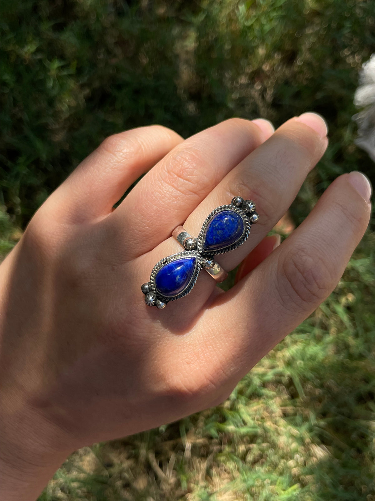 Lapis Lazuli Teardrop Ring Size 6.75 | 925 Sterling Silver D309
