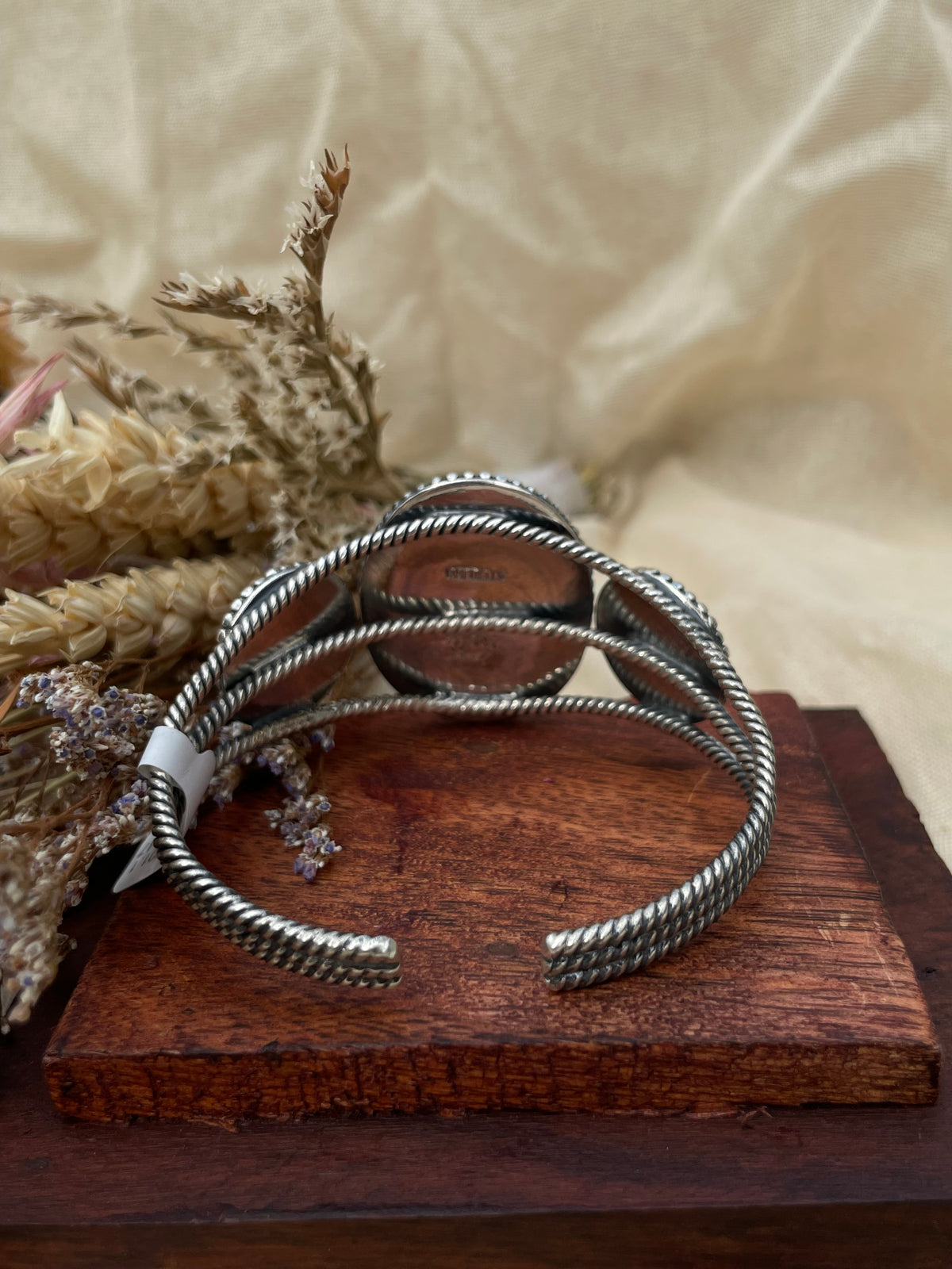 Turquoise Floral Cuff Bracelet | 925 Sterling Silver D273