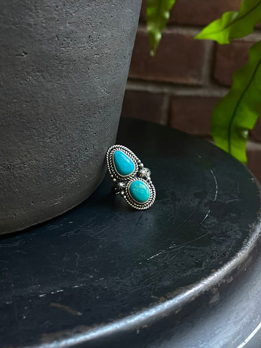 Kingman Turquoise Ring Size 7.75 | 925 Sterling Silver C579