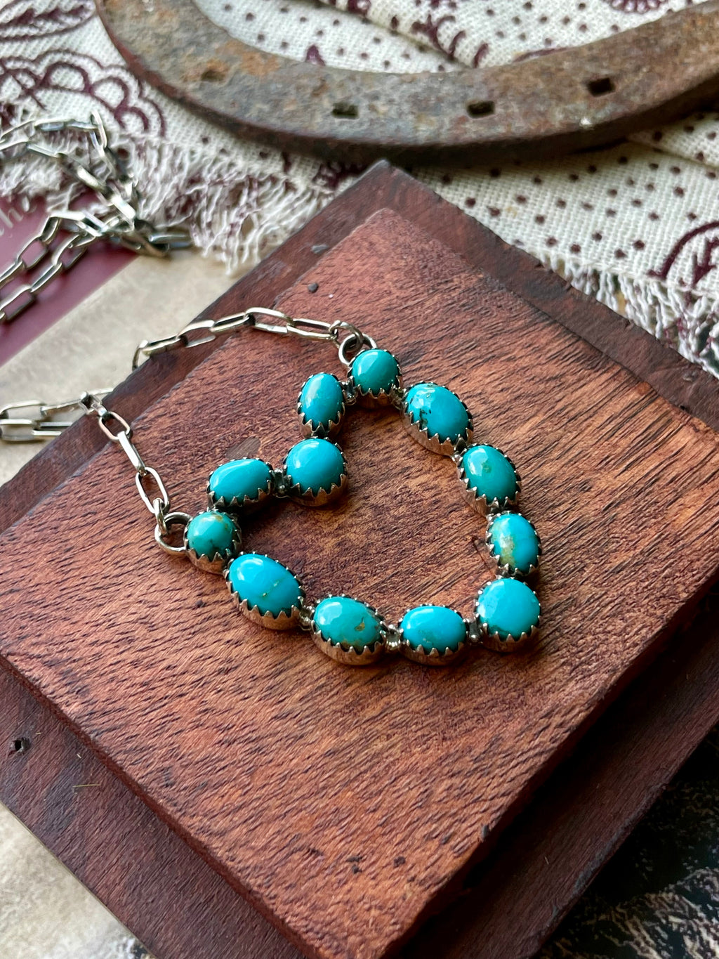 Kingman Turquoise Heart Necklace | 925 Sterling Silver D209