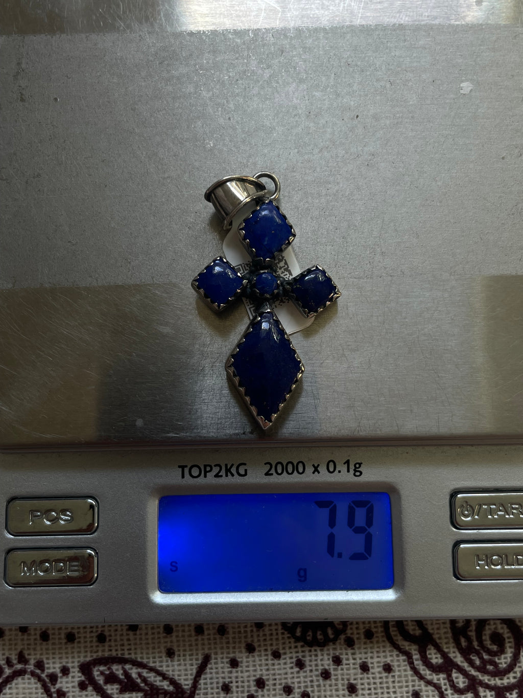 Lapis Cross Pendant | 925 Sterling Silver | D335